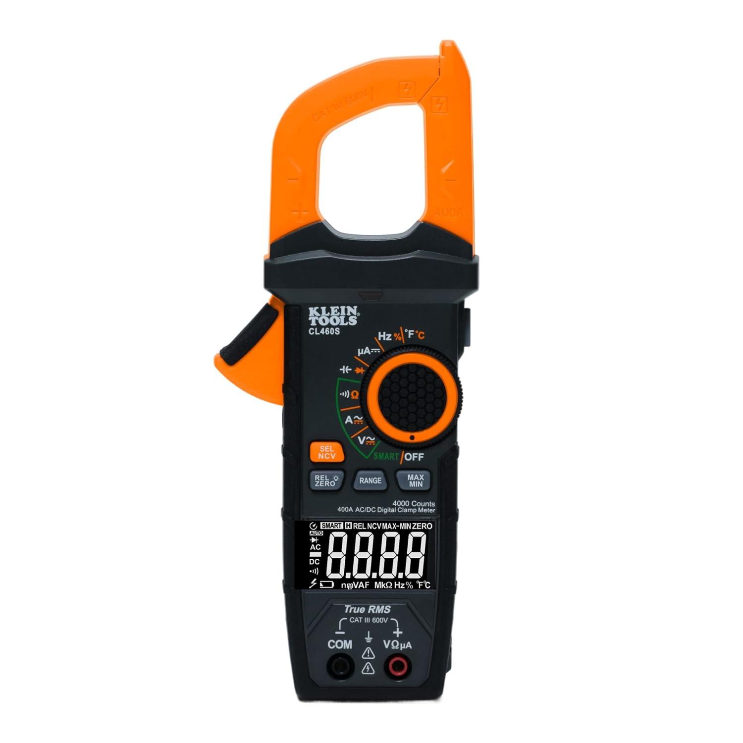 Klein Tools CL460S 400A AC/DC Auto-Ranging Smart Digital Clamp Meter with TRMS, Multimeter, Voltage Meter, Backlit Display, image