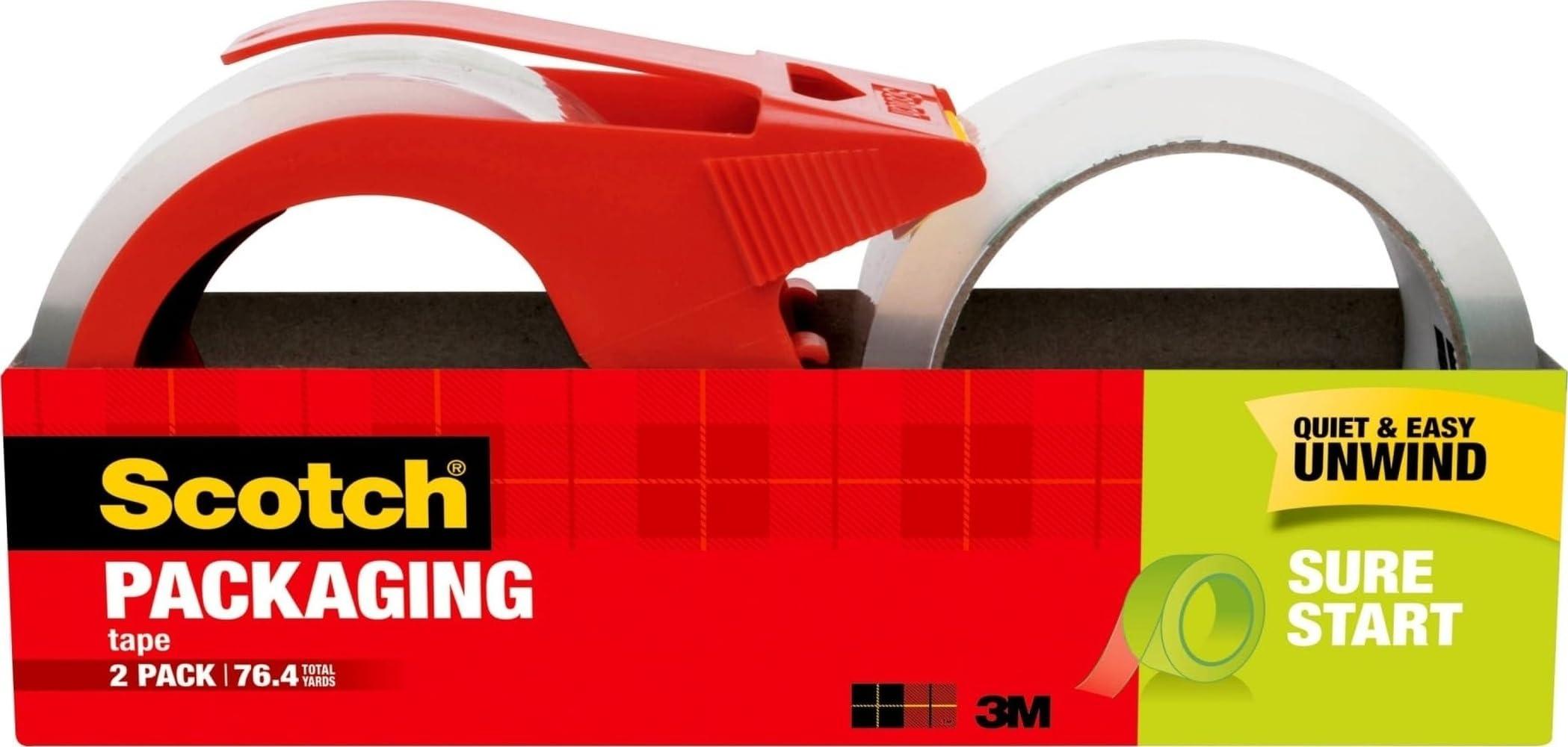 Scotch Sure Start Packing Tape, Clear, 1.88 in. x 38.2 yd. image