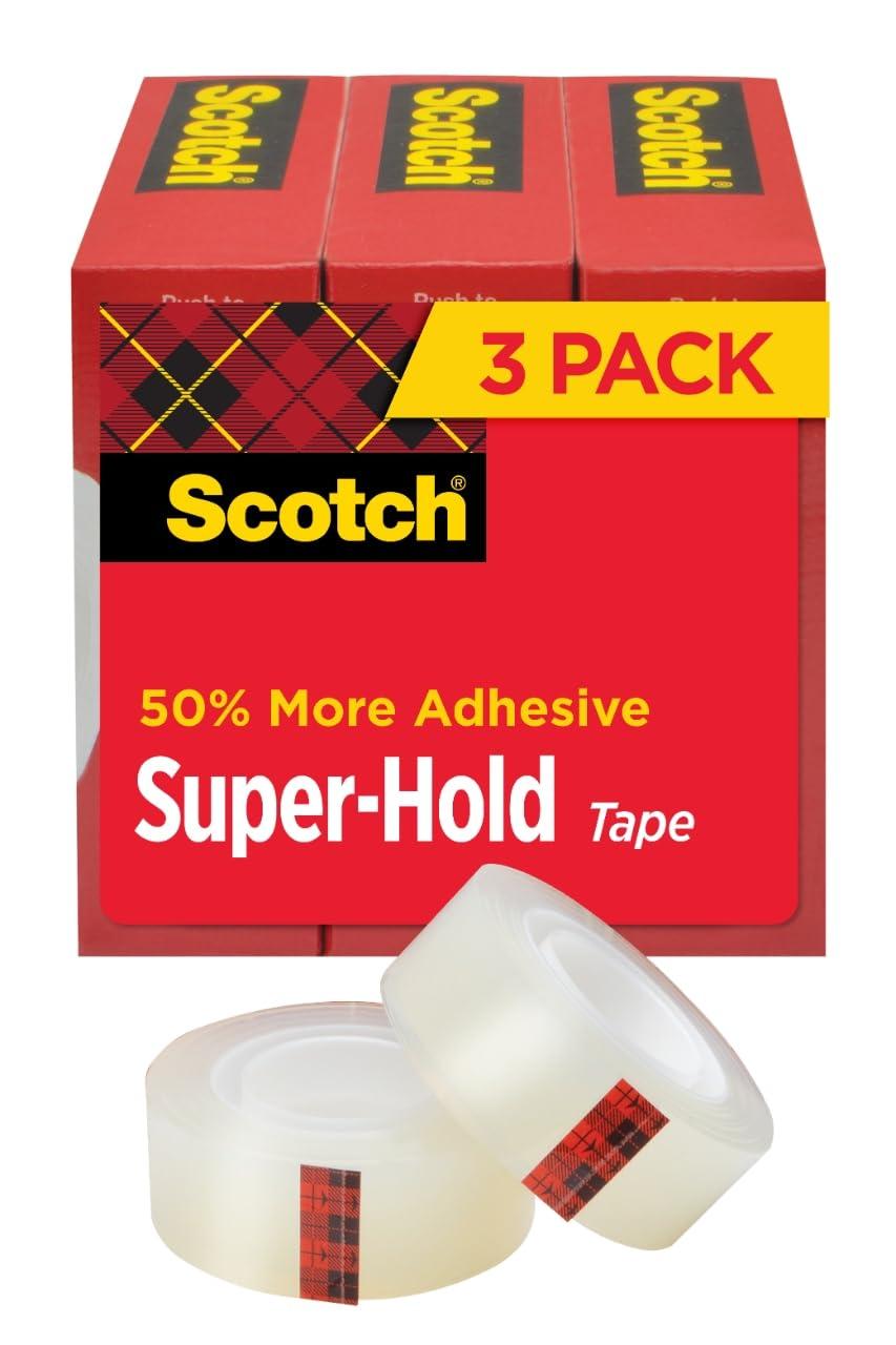 Scotch Super-Hold Tape, 3/4 in x 800 in, 3/Pack (700S3) image
