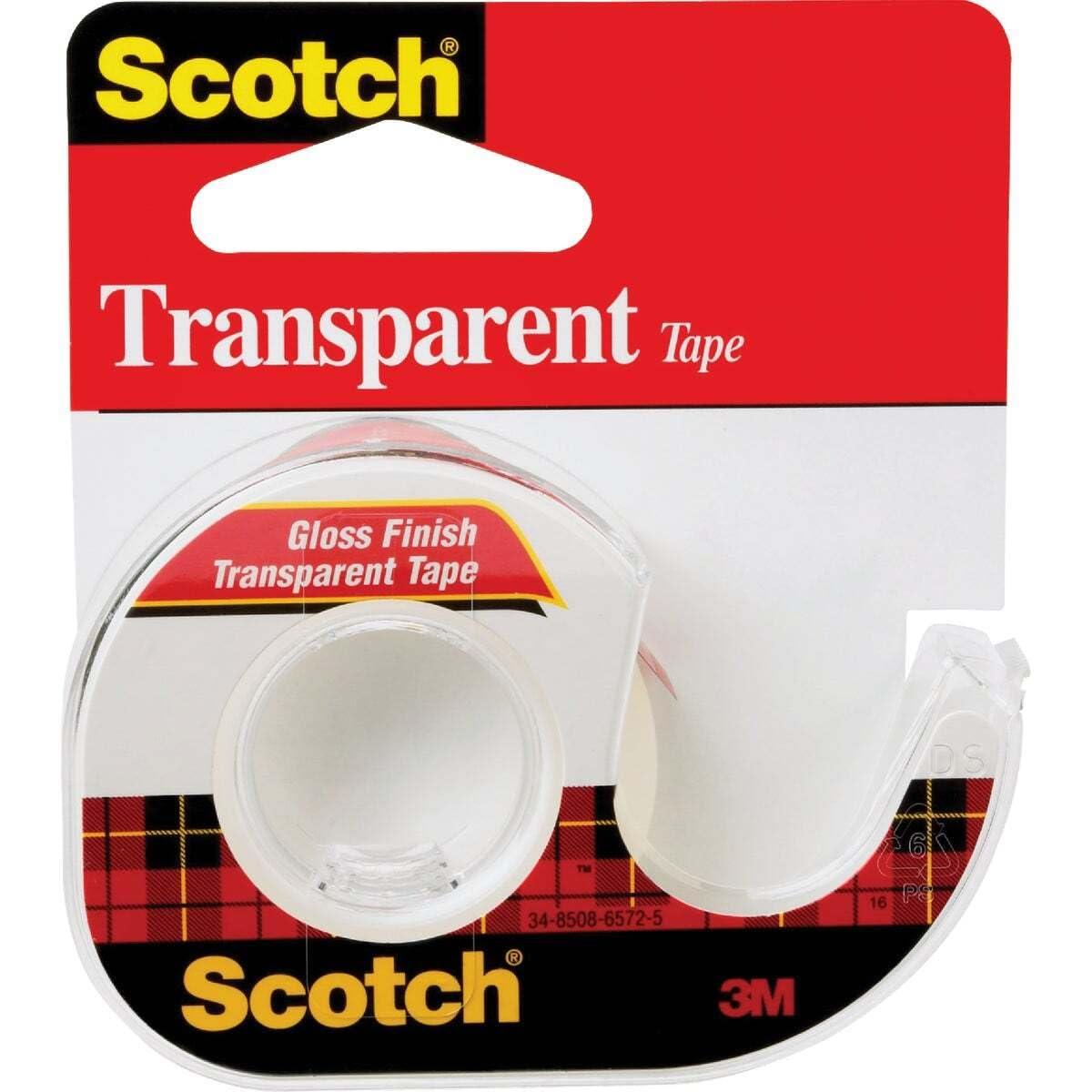 Scotch 144 Transparent Tape in Hand Dispenser, 1/2-Inch x 450-Inch, 1-Inch Core, Clear image