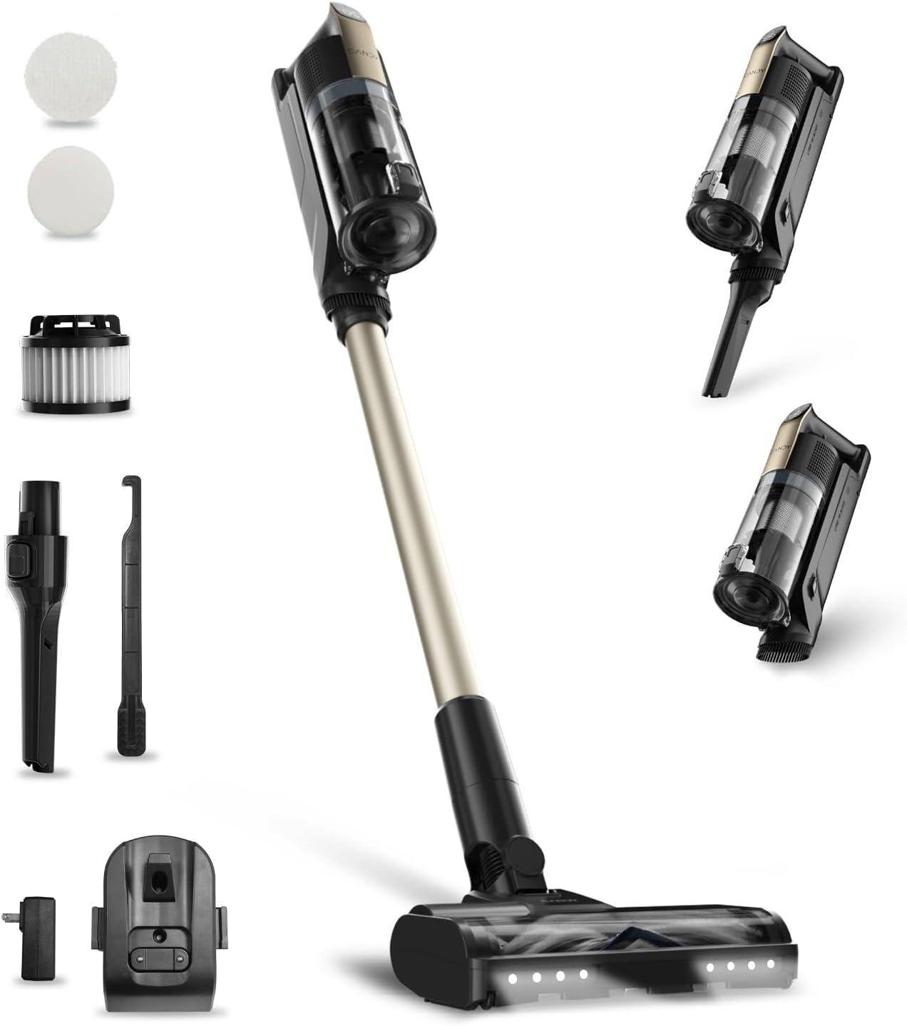 CANDY Cordless Vacuum Cleaner,65Mins Stick Vacuum Cleaners for Home,400W/190AW Powerful Suction,Anti-Tangle,LED Display,Self-Standing image