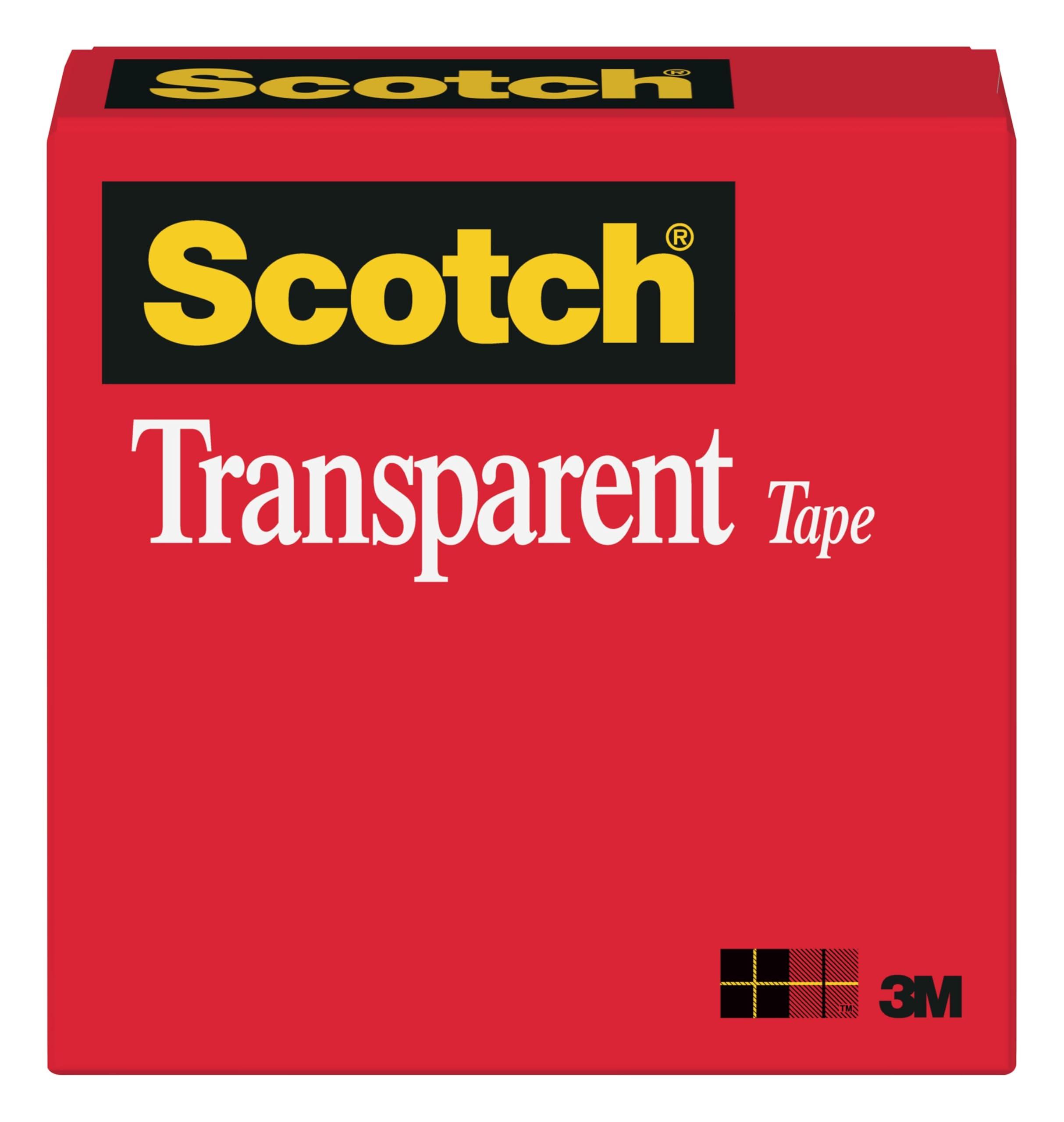 Scotch Transparent Tape, 3/4 in x 2592 in, 1 Roll image