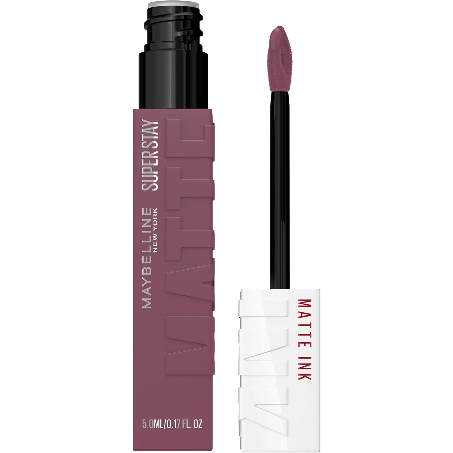 Maybelline Super Stay Matte Ink Liquid Lipstick Makeup, Long Lasting High Impact Color, Up to 16H Wear, Visionary, Taupe Purple, 1 Count, Packaging May Vary image