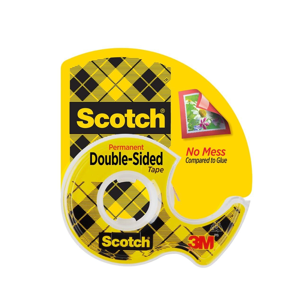 Scotch Double Sided Tape with Tape Dispenser, 0.5 in. x 250 in., 1 Roll image
