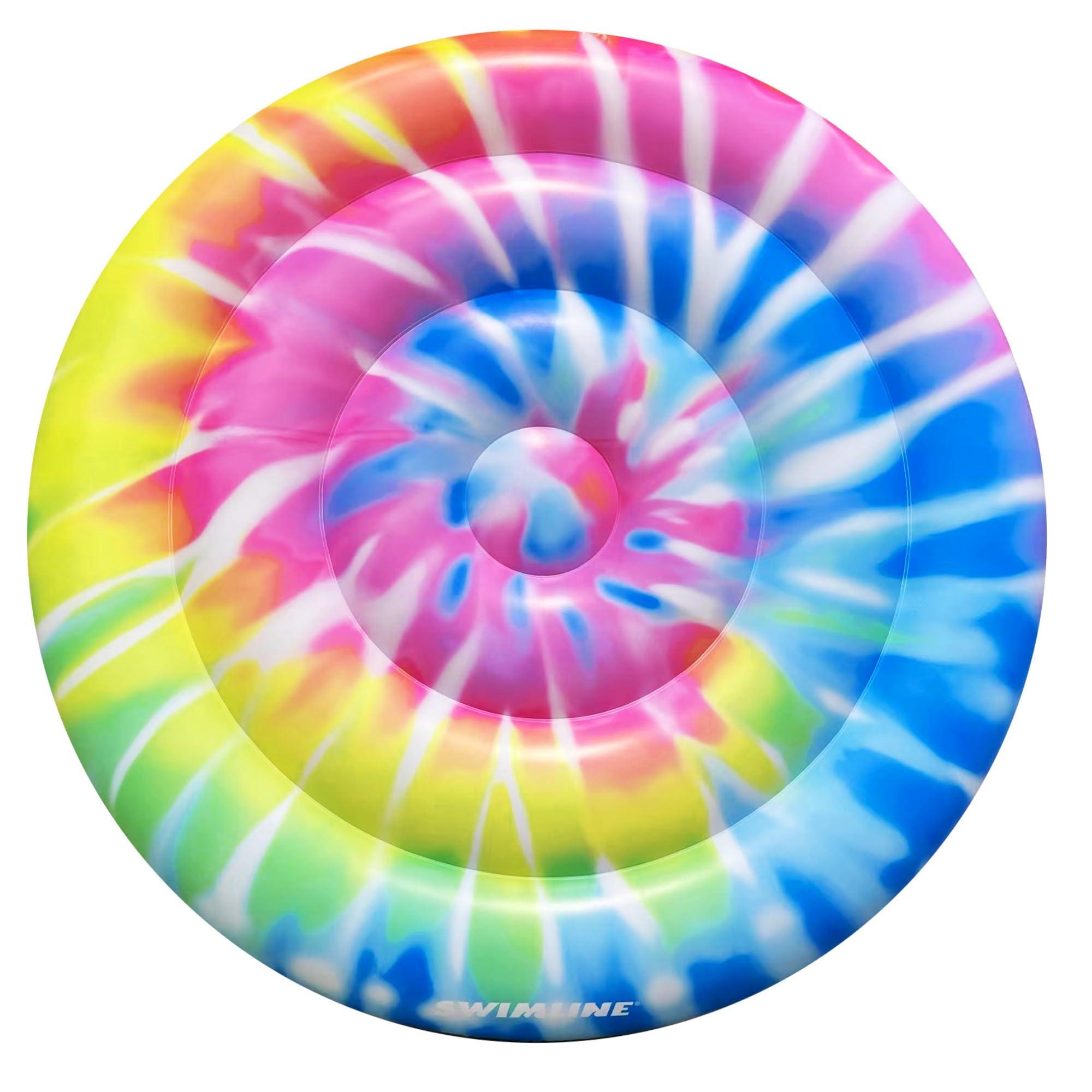 SWIMLINE Original Tie Dye (Spiral) Pool Float - Durable Vinyl Lounger for Adults & Teens - Fun Pool Float for Lake, Beach, or Backyard - Easy to Inflate and Store image