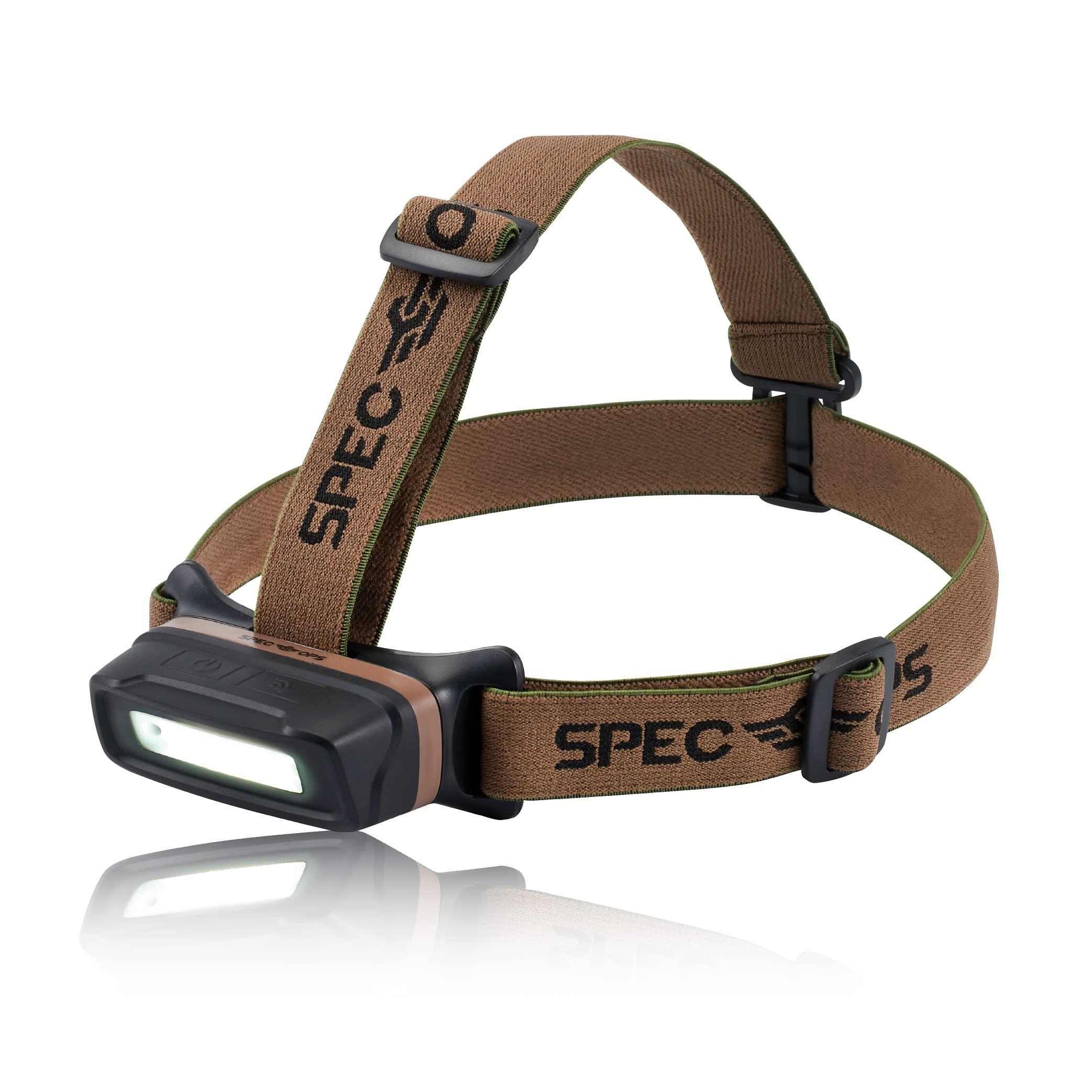 Spec Ops Tools Rechargeable LED Headlamp for Construction & Jobsite Use, Waterproof and Adjustable Headband with 2 Light Modes, Head Lamp 280 Lumens image