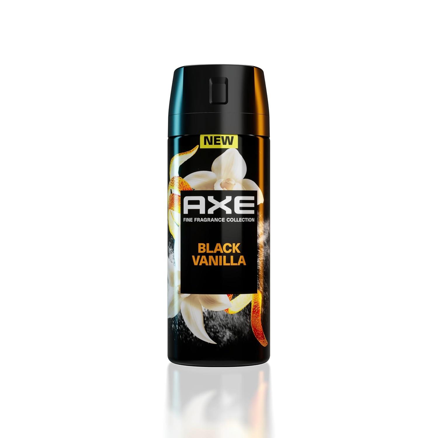 AXE Aluminium-Free Deodorant Body Spray, Travel Size, Black Vanilla 1 Pack, 72 Hour Odor Protection, Orange + Sandalwood, 1 Oz Each image