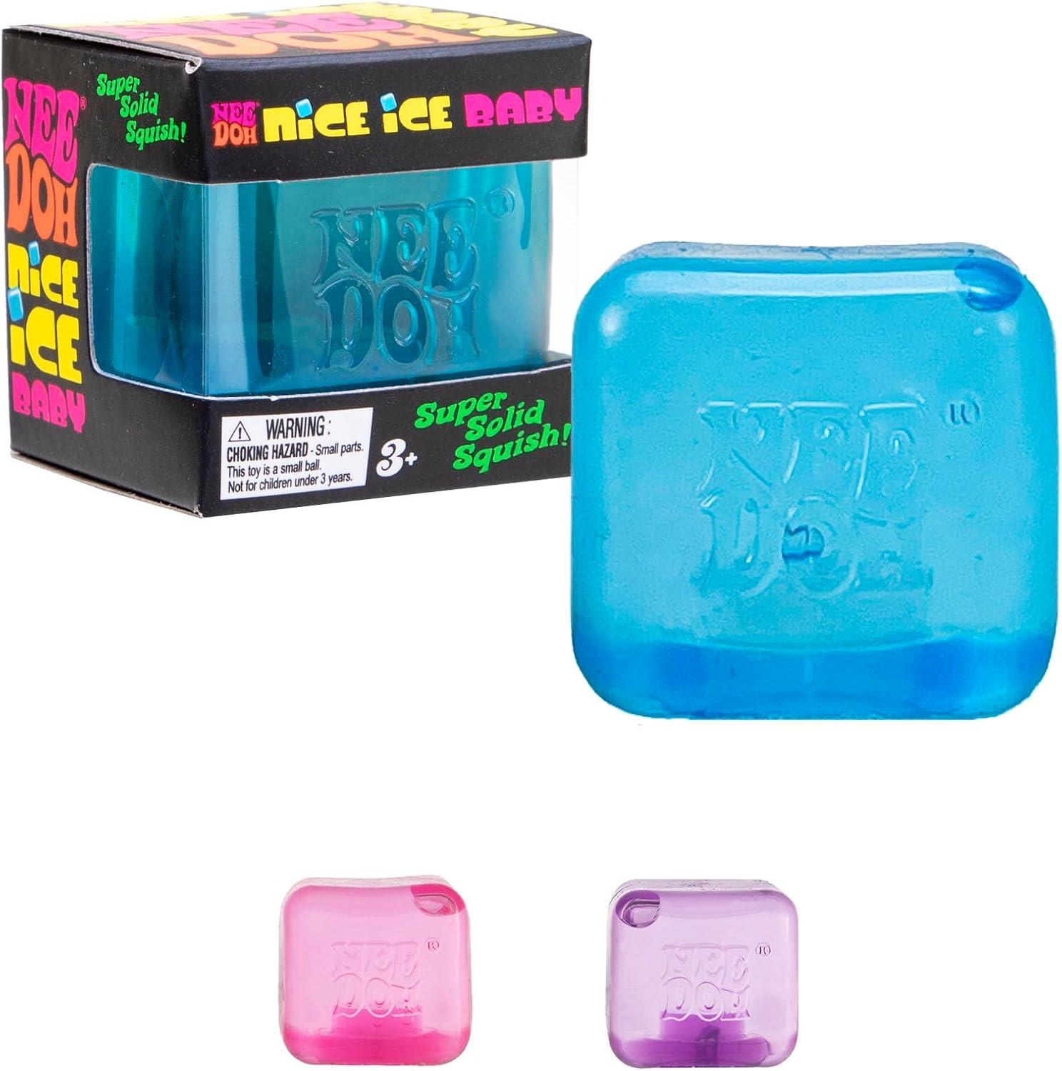 Schylling NeeDoh Nice Ice Baby - 1.25" Cube - Color May Vary (Pack of 1) | Sensory Squeeze Toy with Super Solid Squish image