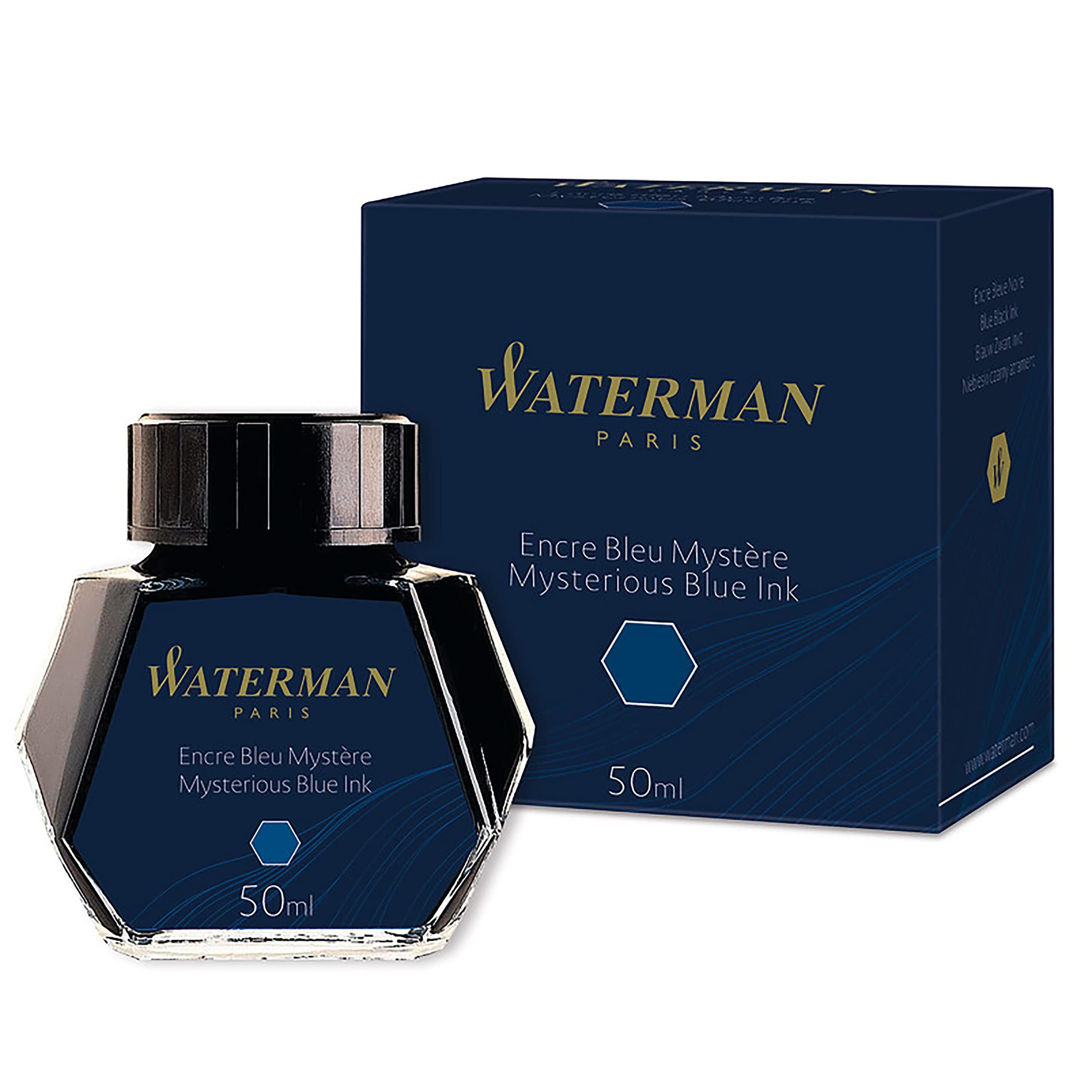 Waterman Fountain Pen Ink Bottle, Mysterious Blue, 50ml, 1 Count image
