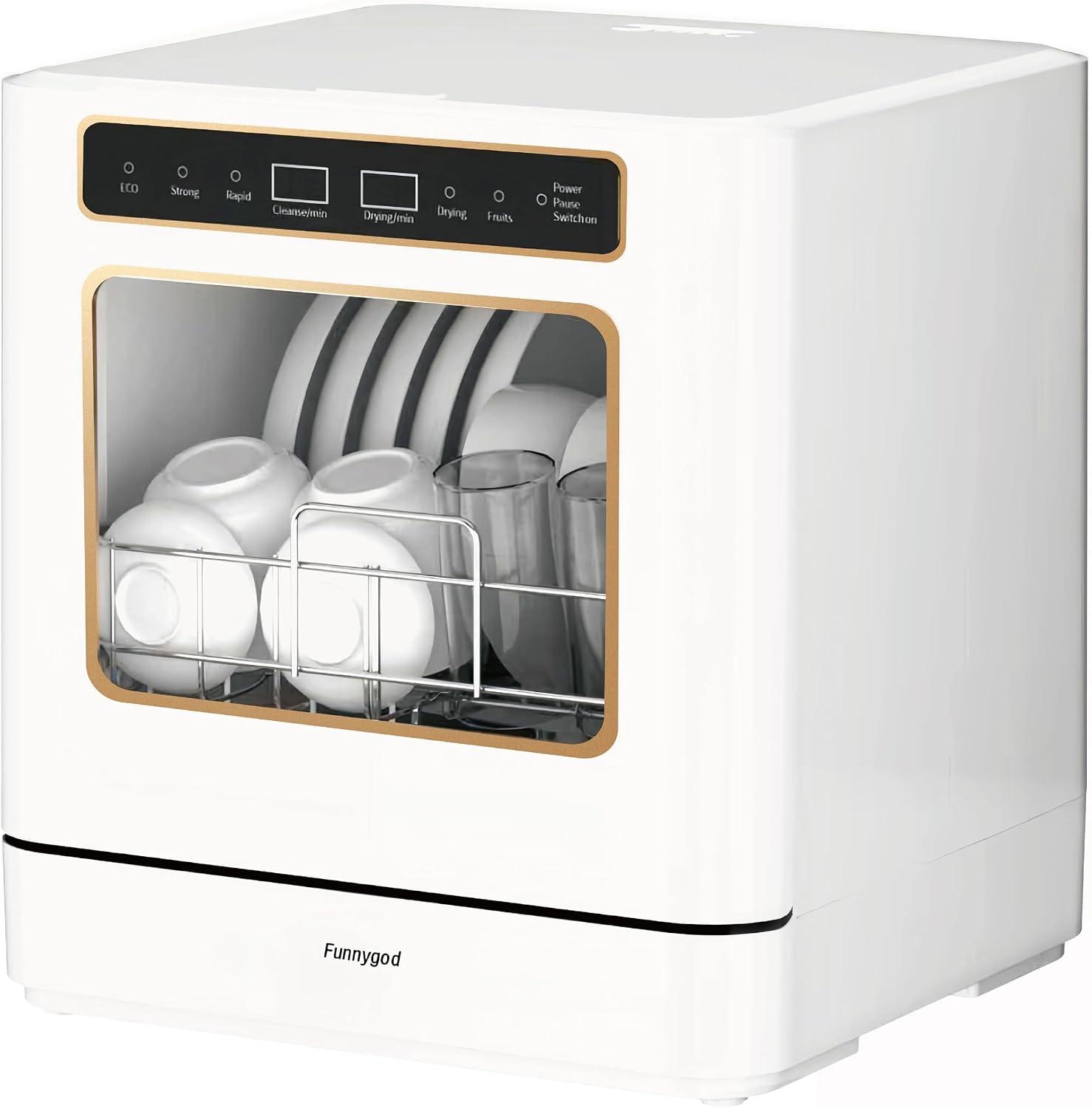 Dishwasher Countertop dishwasher Portable small automatic cleaning 4 cleaning modes and drying and disinfection mode Automatic water absorption and connection to the faucet image