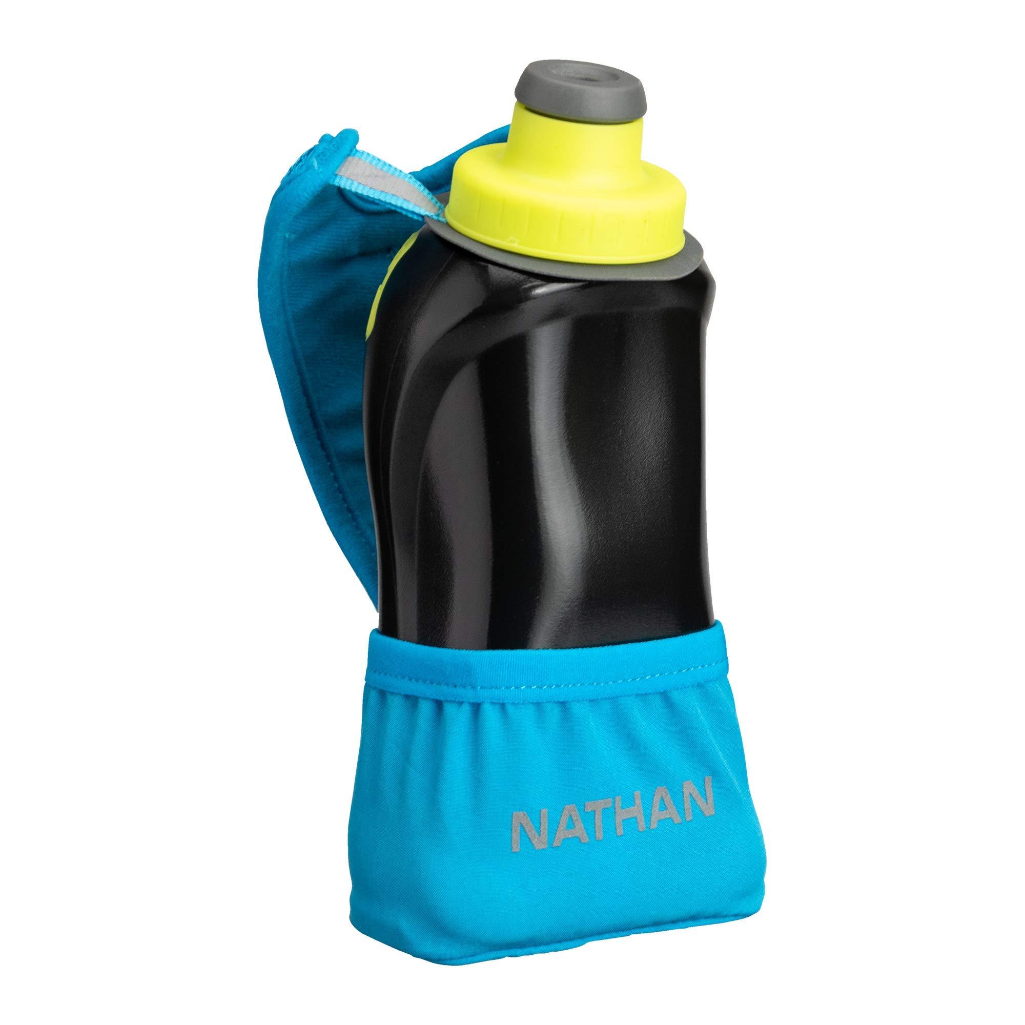 Nathan Running Handheld Water Bottle Adjustable No-Grip Quick Squeeze Lite Hand Strap. Reflective Hydration image