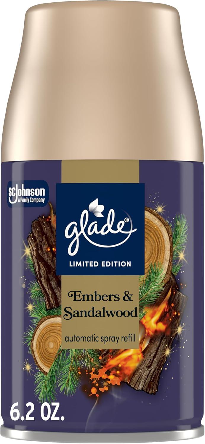 Glade Automatic Spray Refill, Embers & Sandalwood, Scented Air Freshener for Home and Bathroom, 6.2 Oz image