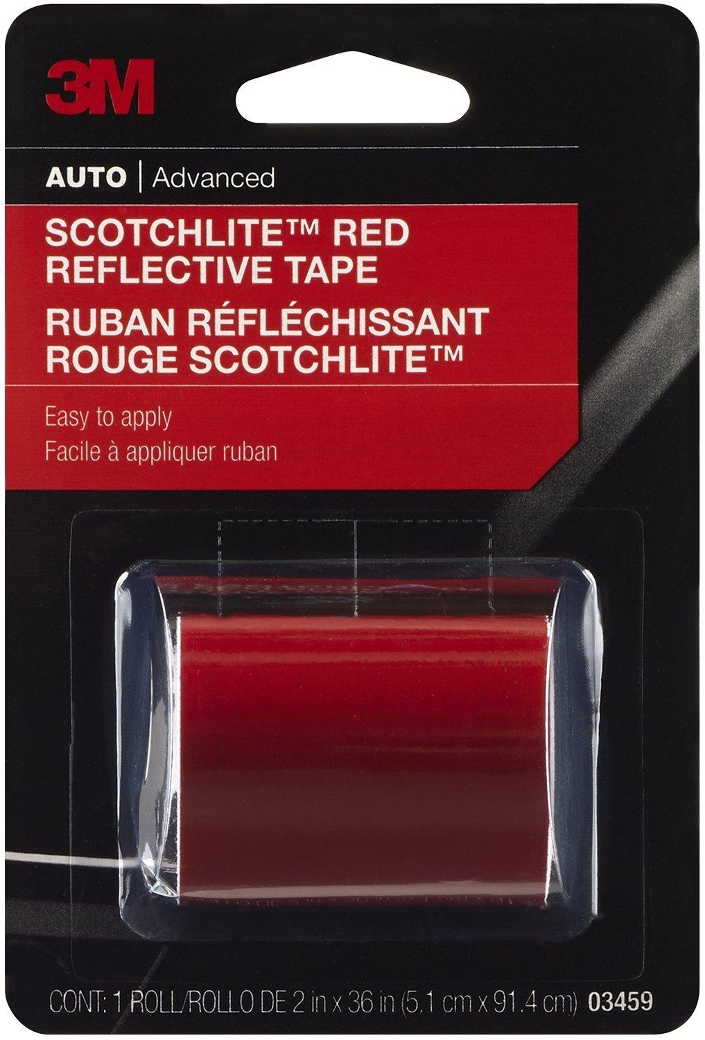 3M Scotchlite Red Reflective Tape, 03459, 2 in x 36 in, 1 Roll image