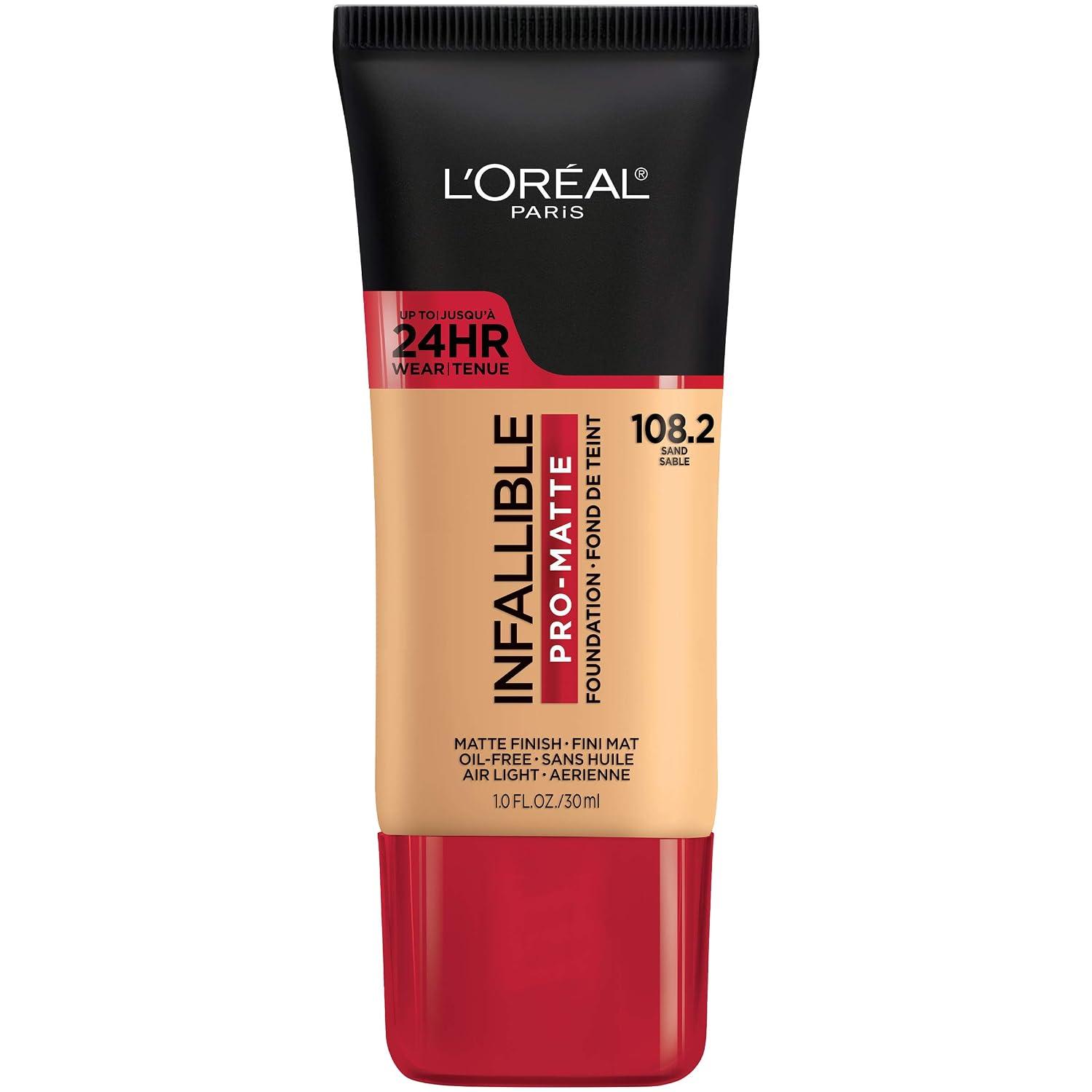 L'Oreal Paris Cosmetics Makeup Infallible Pro-Matte Liquid Longwear Foundation, Sand, 1 fl oz image