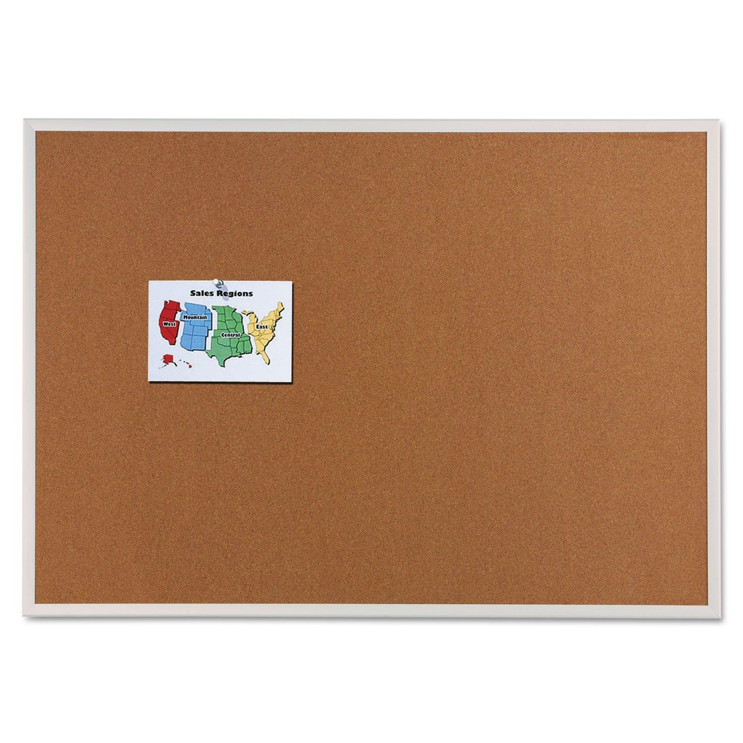 Quartet Cork Board, Bulletin Board, 8' x 4' Corkboard, Aluminum Frame (2308),Silver