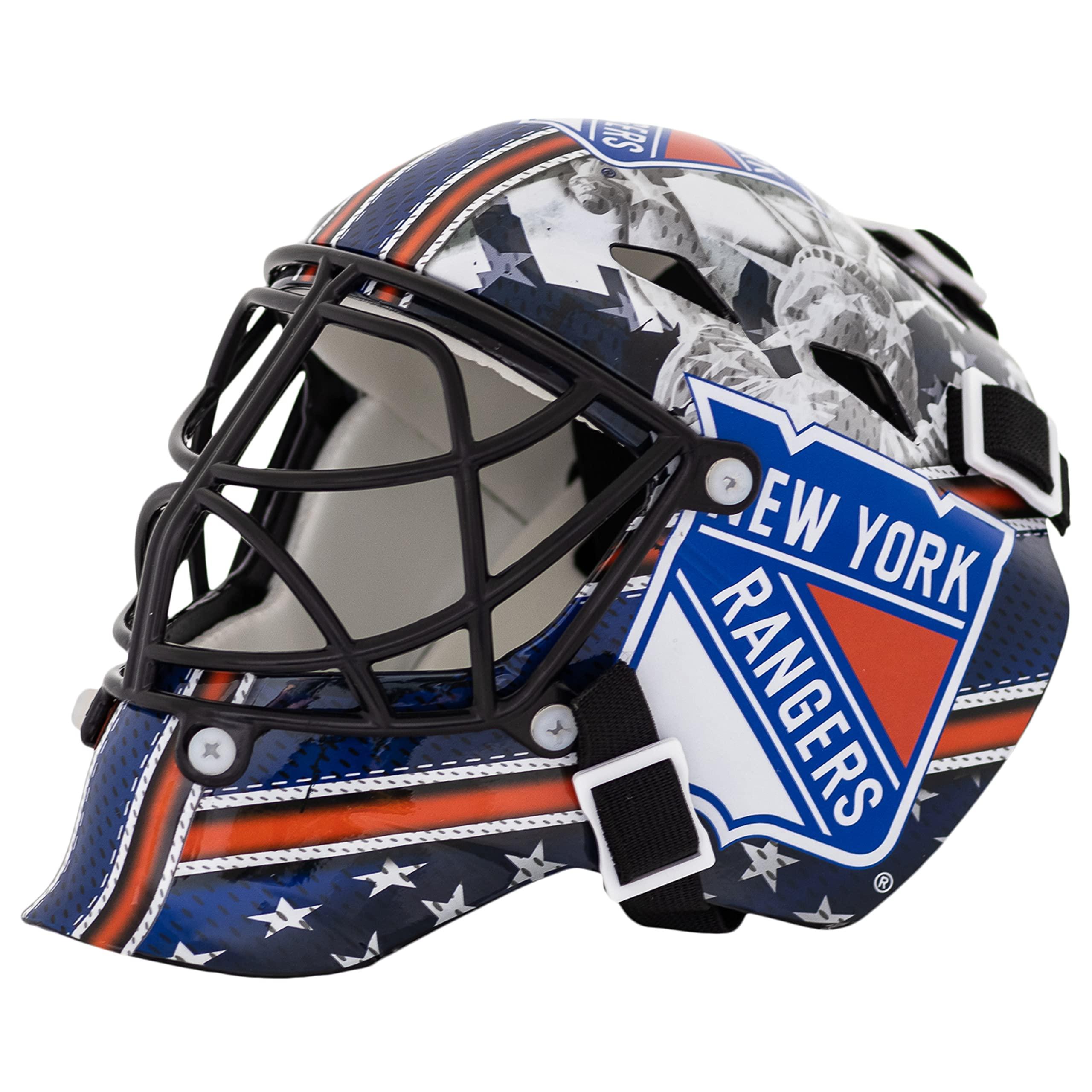 Franklin Sports NHL Team Logo Mini Hockey Goalie Mask with Case - Collectible Goalie Mask with Official NHL Logos and Colors (B0017P1TFC) image