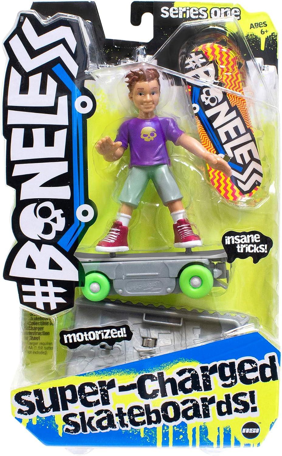 NSI Toys #Boneless Super-Charged Mini Toy Stunt Skateboard with Poseable Skater Action Figure image