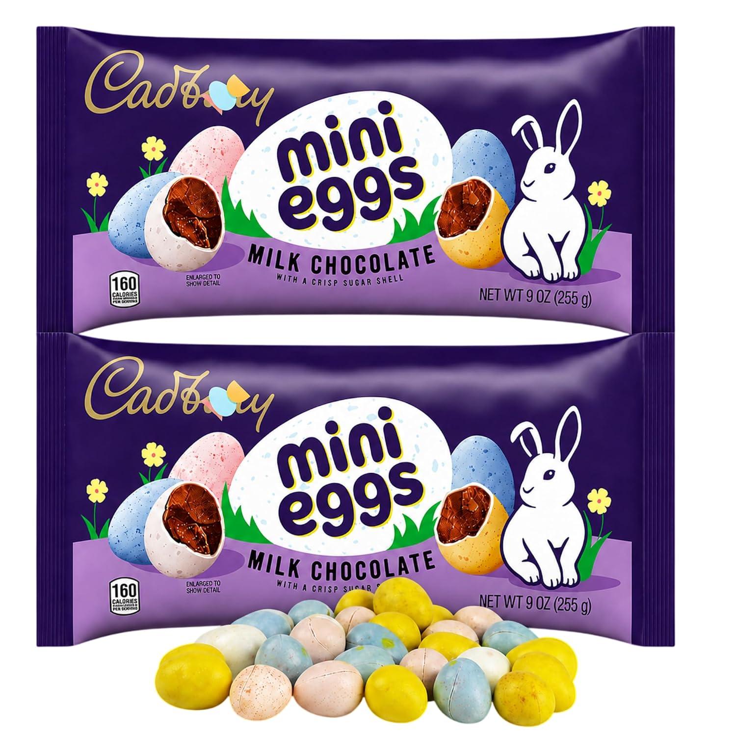 CadburyMini Eggs Milk Chocolate Candy, 9 oz Bag (2 Pack) – Crisp Sugar Shell Chocolate Candy Treats, Colorful Crunchy Eggs image