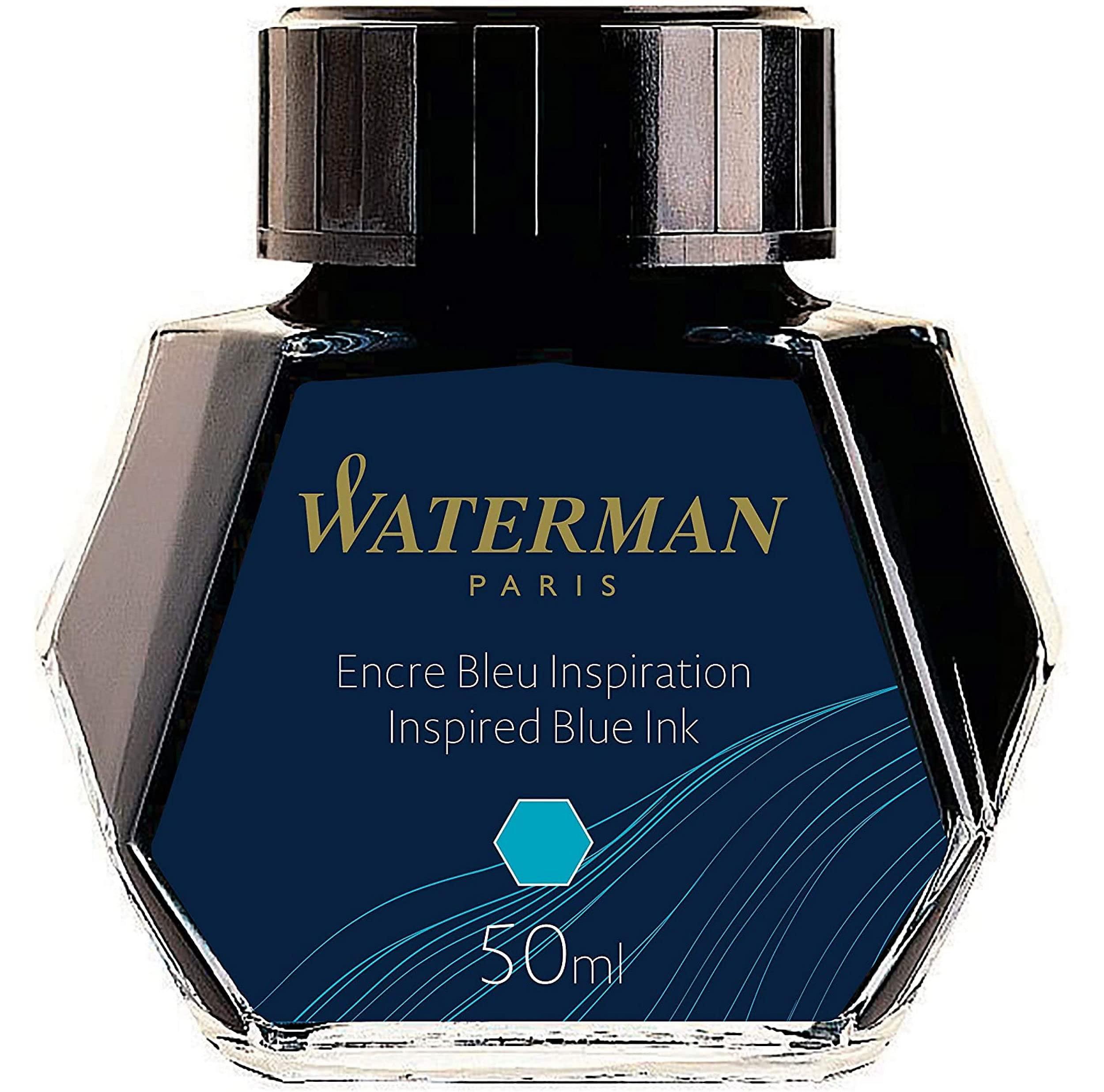 Waterman Fountain Pen Ink, Inspired Blue, 50ml Bottle image
