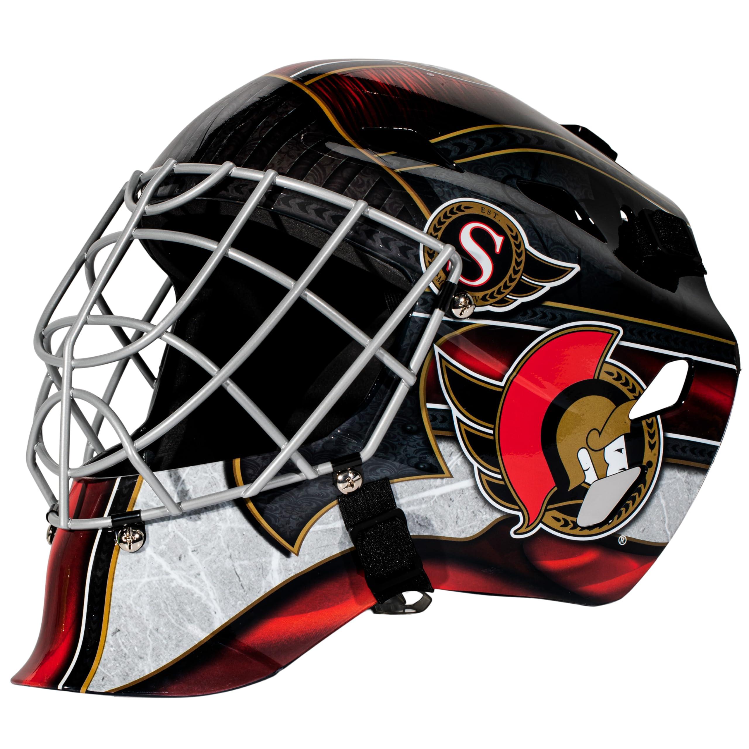 Franklin Sports NHL Team Logo Mini Hockey Goalie Mask with Case - Collectible Goalie Mask with Official NHL Logos and Colors (B000ND76YC) image