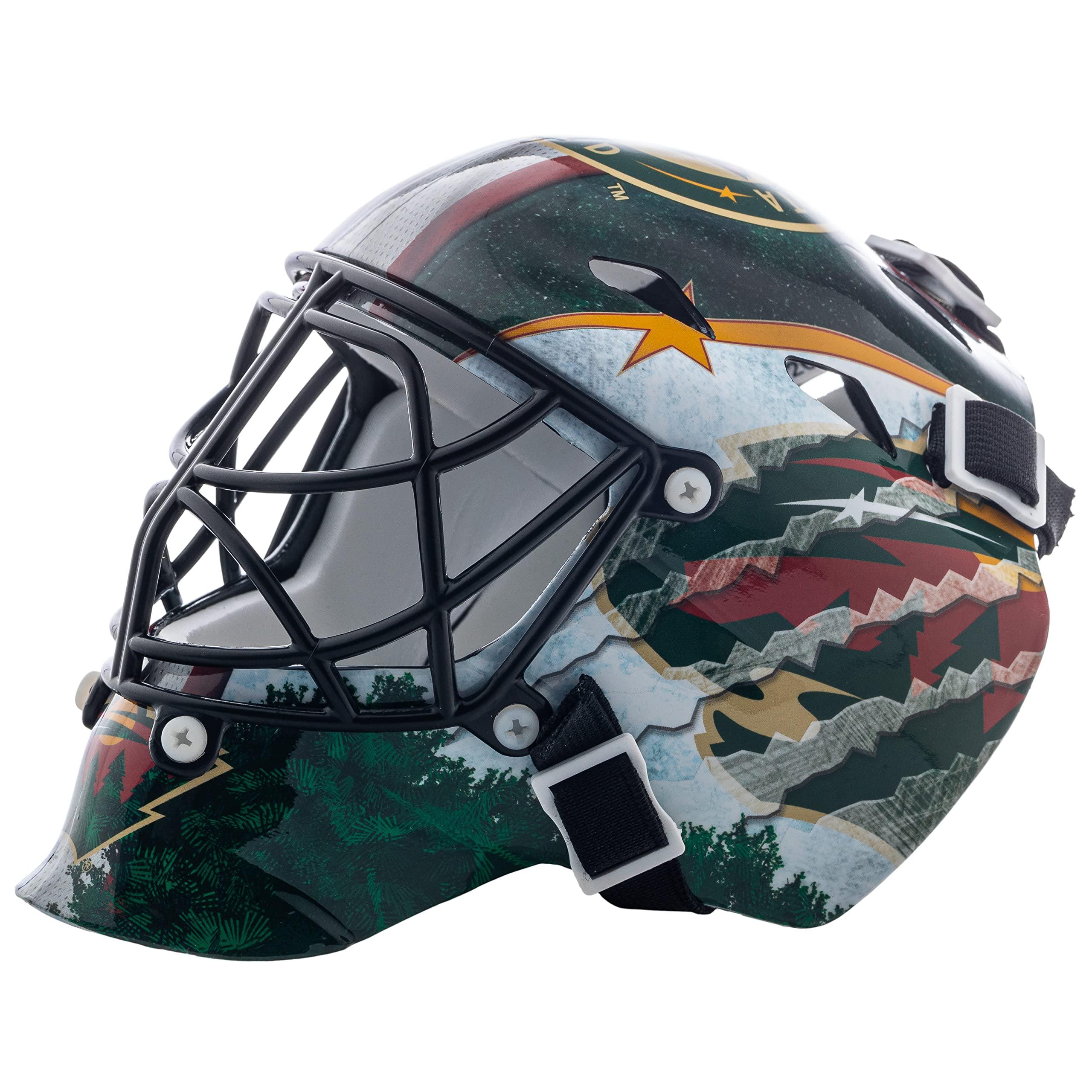 Franklin Sports NHL Team Logo Mini Hockey Goalie Mask with Case - Collectible Goalie Mask with Official NHL Logos and Colors (B000ND94MO) image