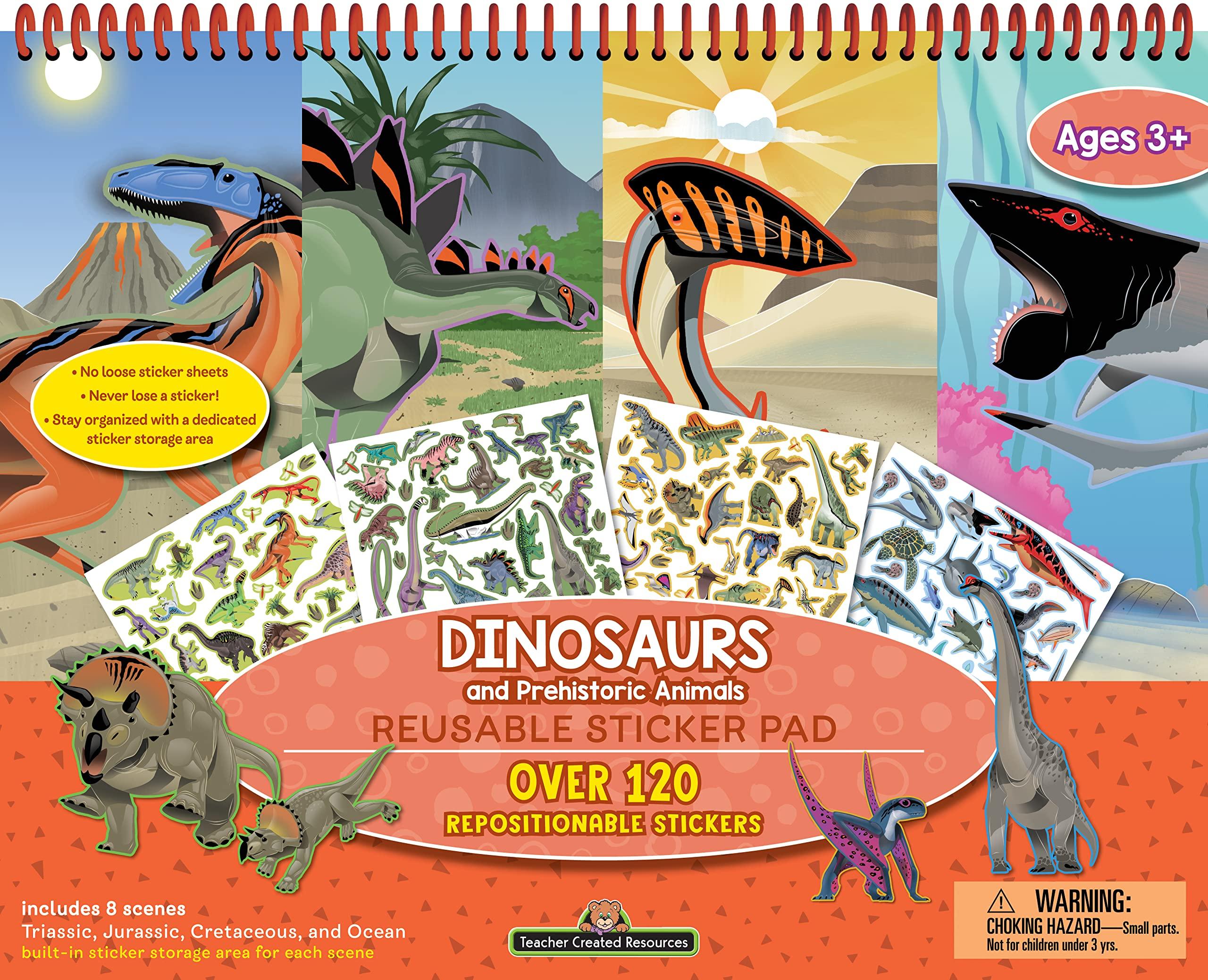 Teacher Created Resources Dinosaurs and Prehistoric Animals Reusable Sticker Pad image