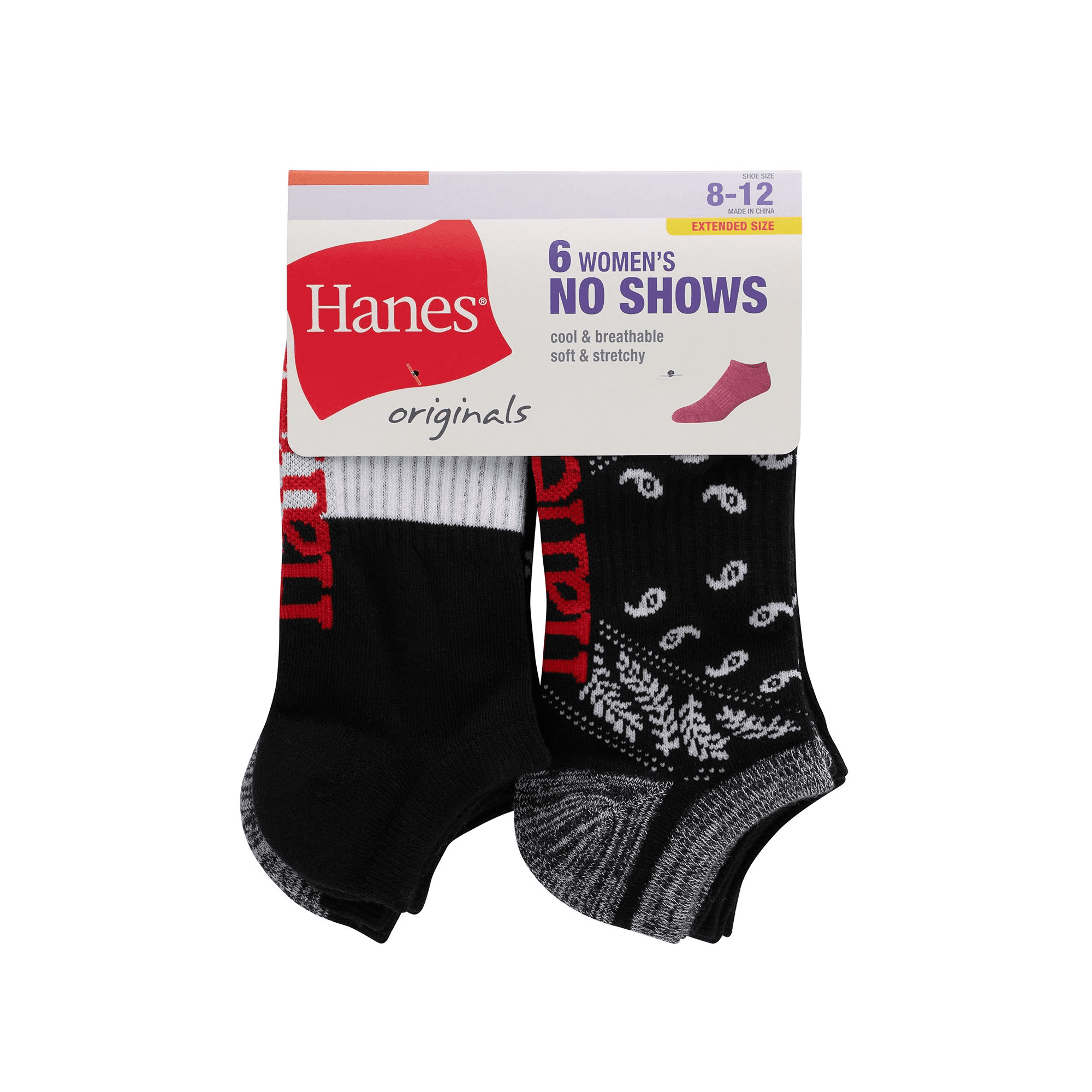 #6-H-4525 Women's 'Hanes' No Show Socks - $2.90 Per 6 Pair Pack (18 Packs) image
