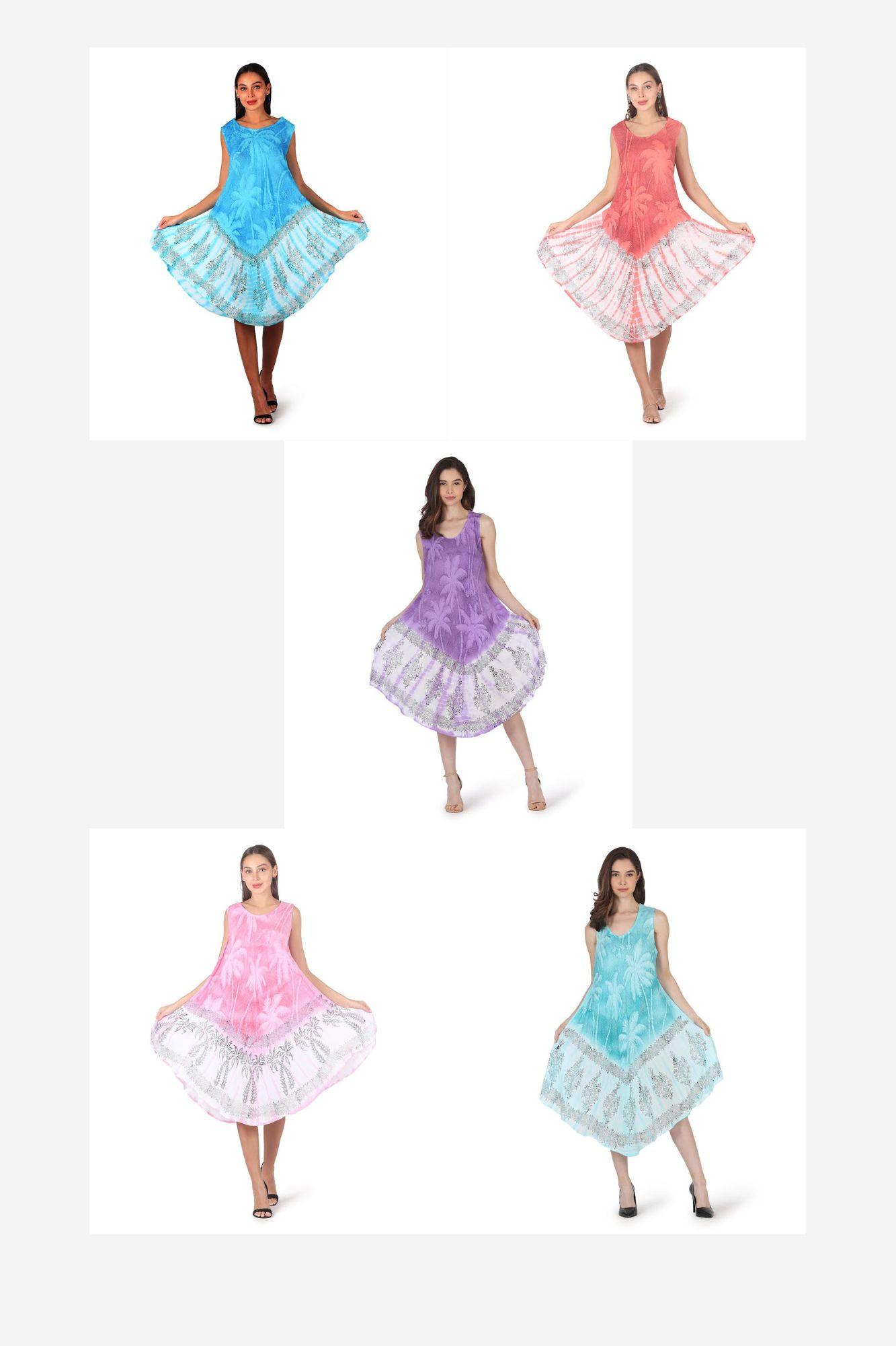 #575-555 Tie Dye Umbrella Sundress - One Size - $5.90 each (6 Pieces) image