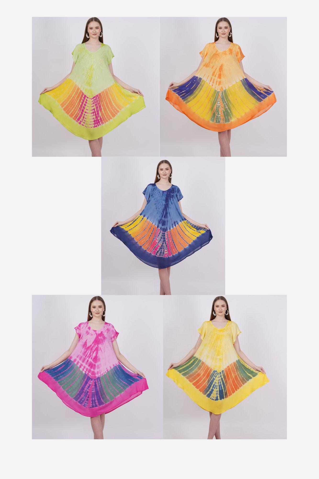 #575-2030 Tie Dye Umbrella Sundress - One Size - $5.90 each (6 Pieces) image