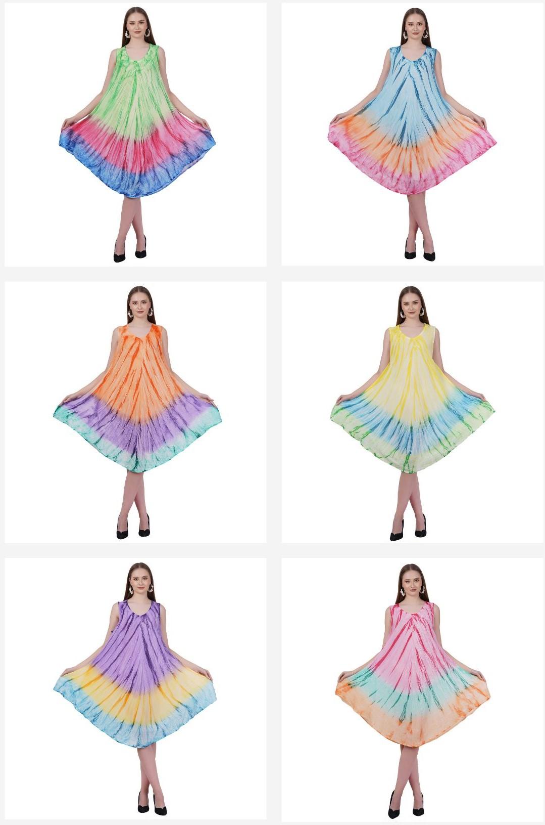 #575-2110 Tie Dye Umbrella Sundress - One Size - $5.90 each (6 Pieces) image