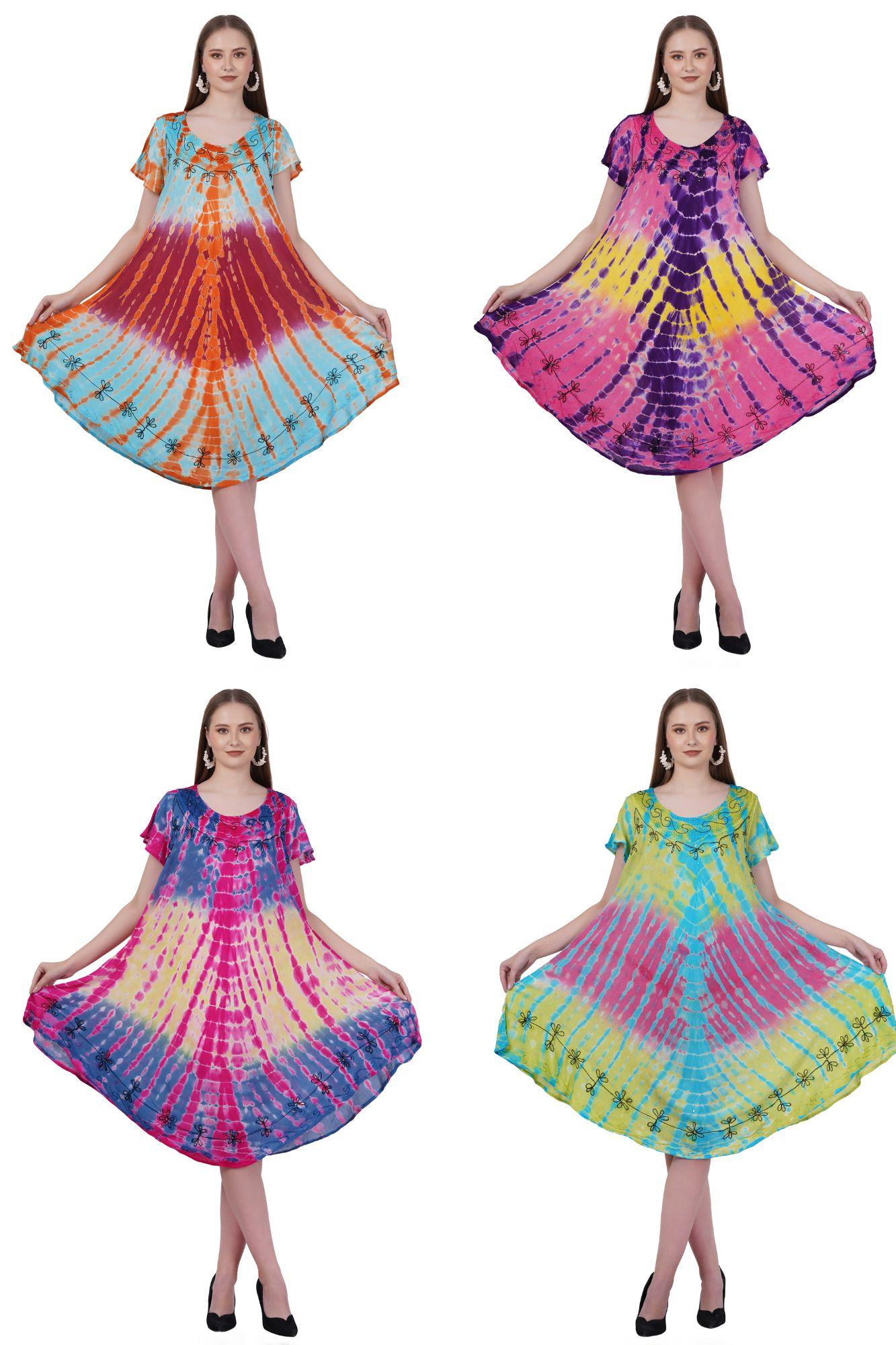 #575-2115 Tie Dye Umbrella Sundress - One Size - $5.90 each (6 Pieces) image