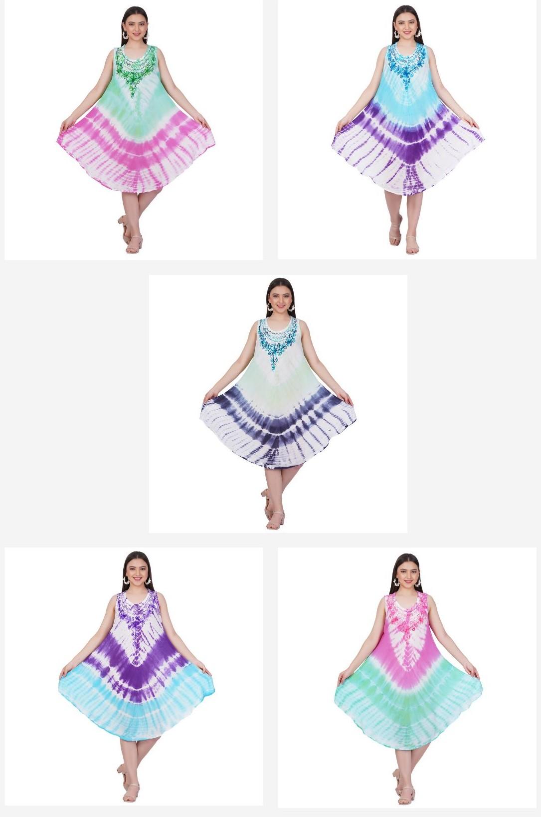 #575-2505 Tie Dye Umbrella Sundress - One Size - $5.90 each (6 Pieces) image