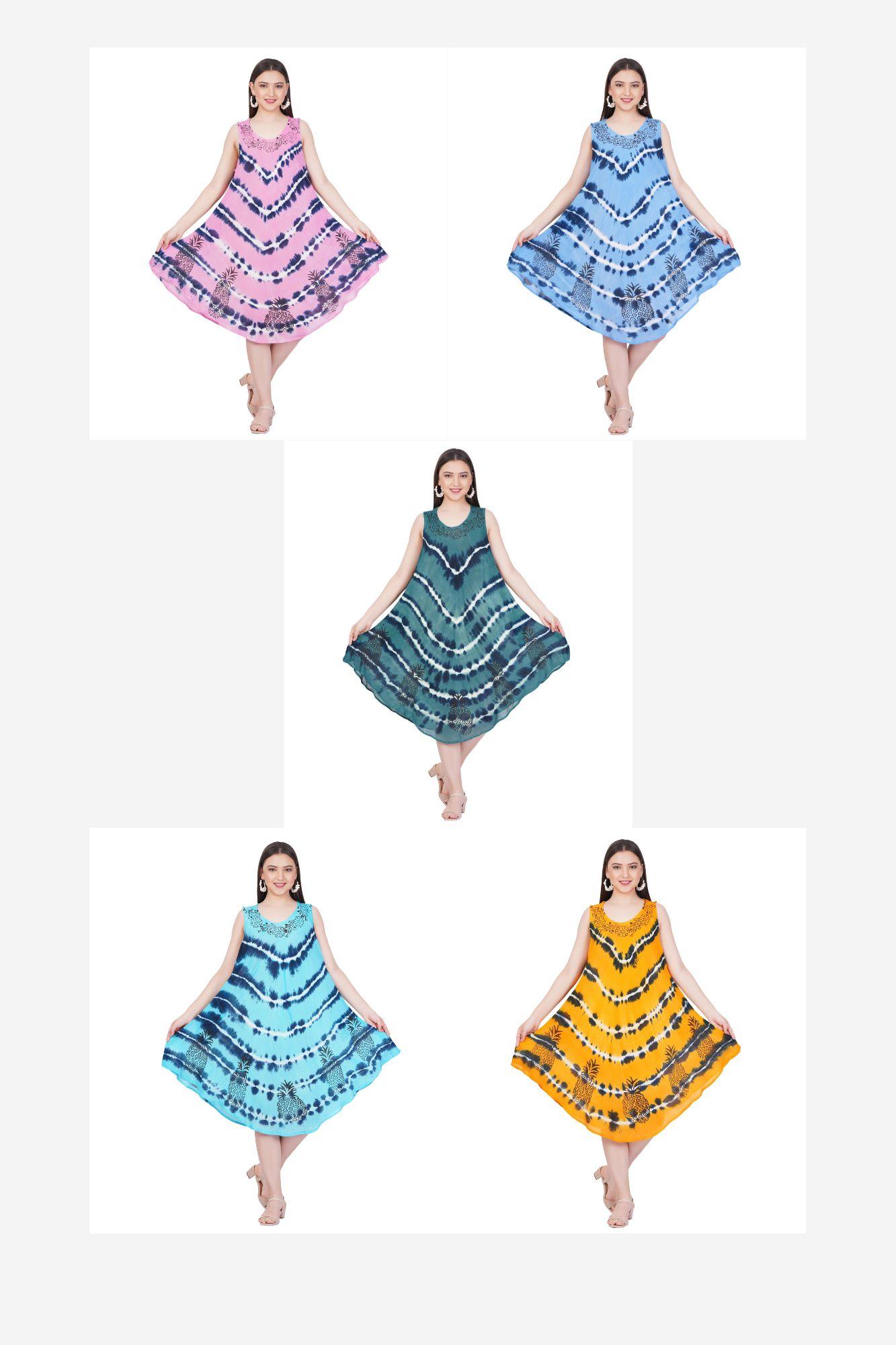 #575-2620 Tie Dye Umbrella Sundress - One Size - $5.90 each (6 Pieces) image