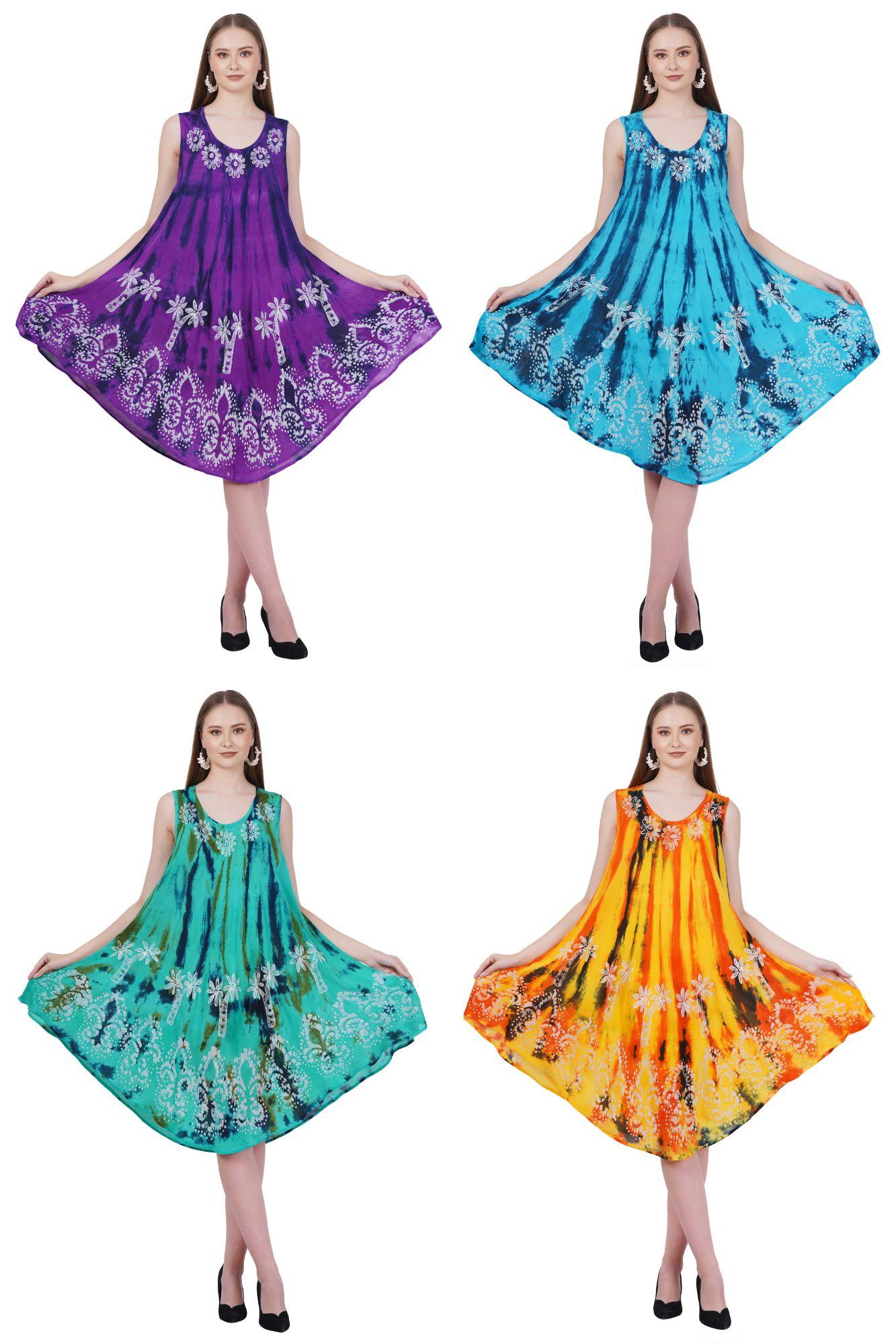 #575-2820 Tie Dye Umbrella Sundress - One Size - $5.90 each (6 Pieces) image
