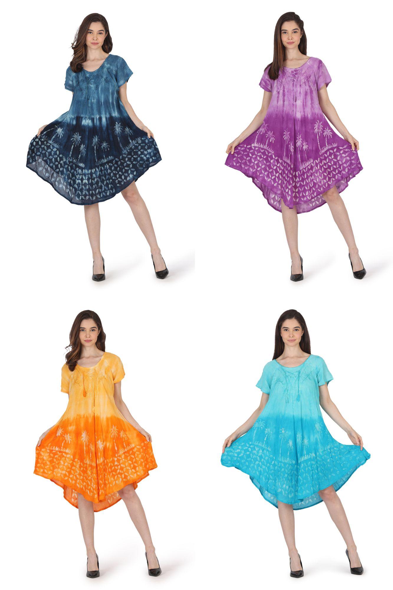 #575-434 Tie Dye Umbrella Sundress - One Size - $5.90 each (6 Pieces) image