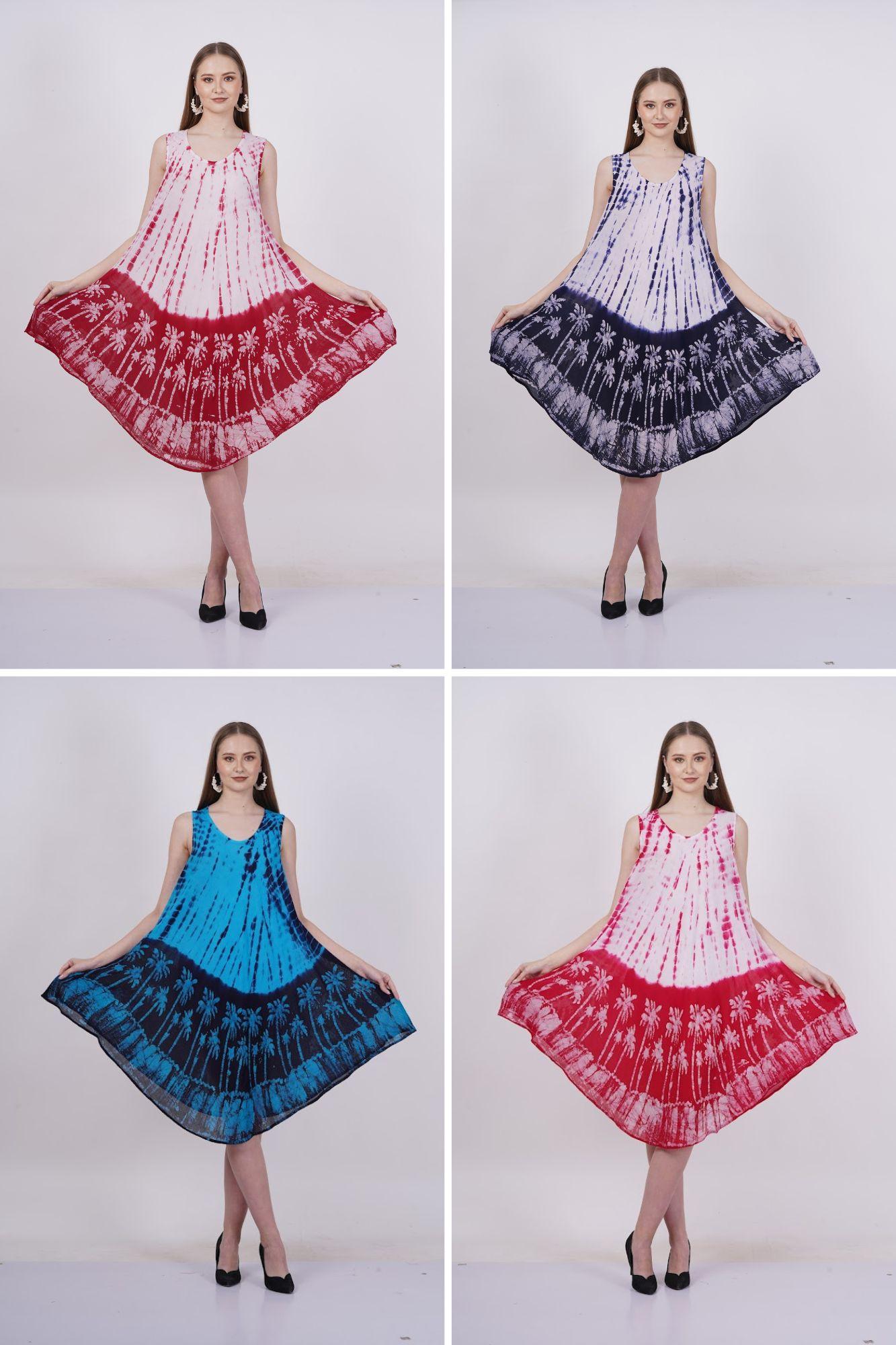#575-75 Tie Dye Umbrella Sundress - One Size - $5.90 each (6 Pieces) image