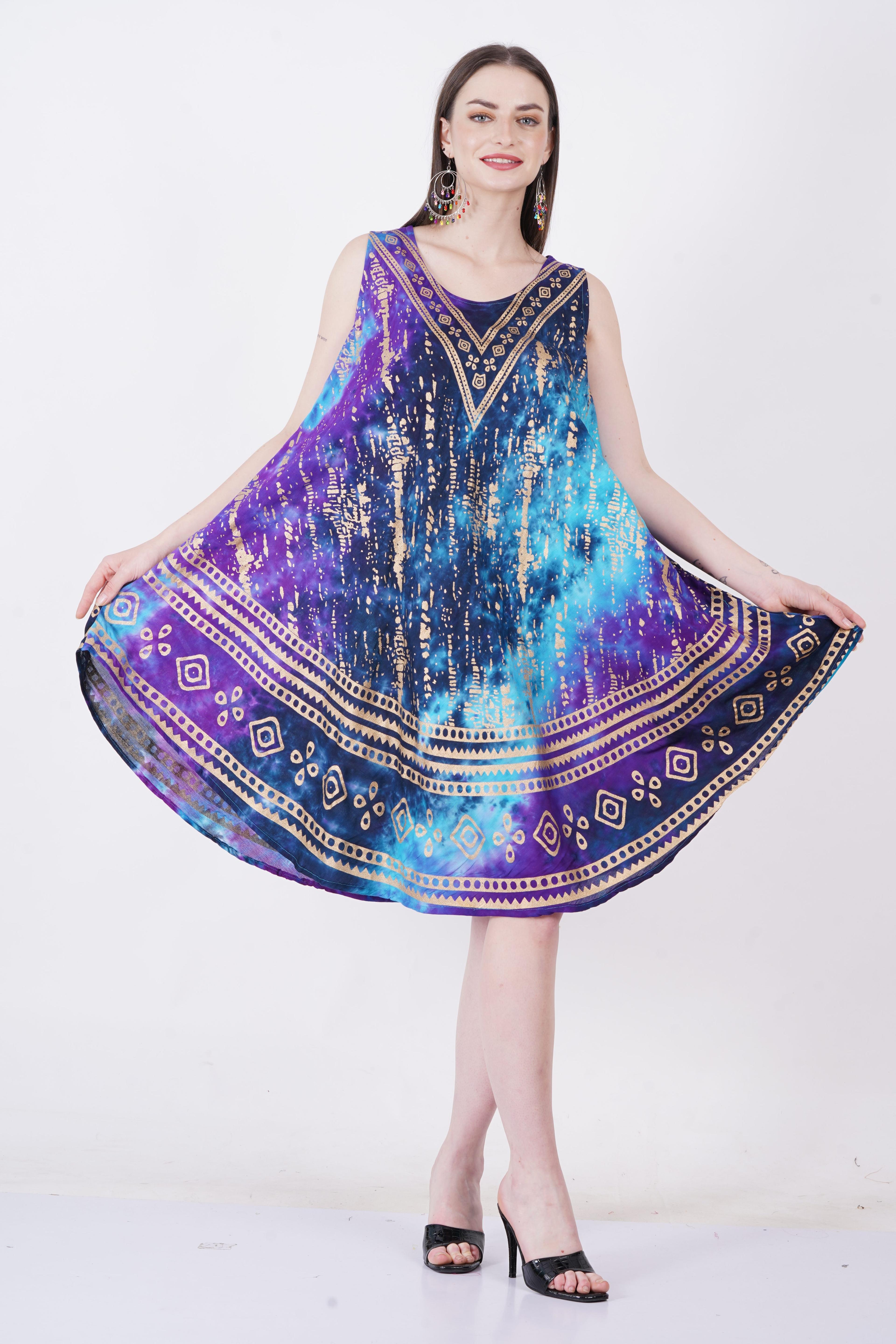 #575-28 Tie Dye Umbrella Sundress - One Size - $5.90 each (6 Pieces) image