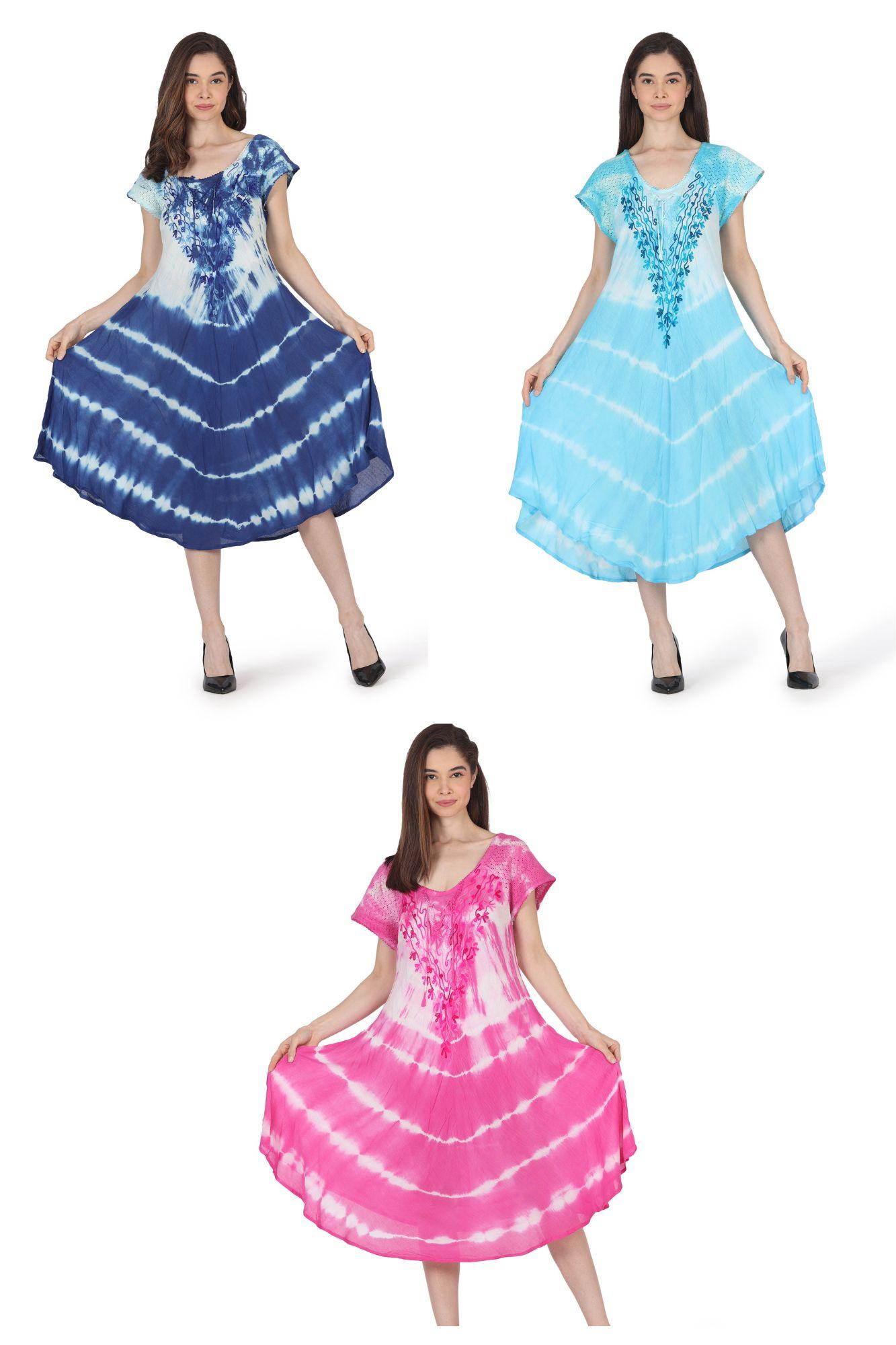#575-6019 Tie Dye Umbrella Sundress - One Size - $5.90 each (6 Pieces) image