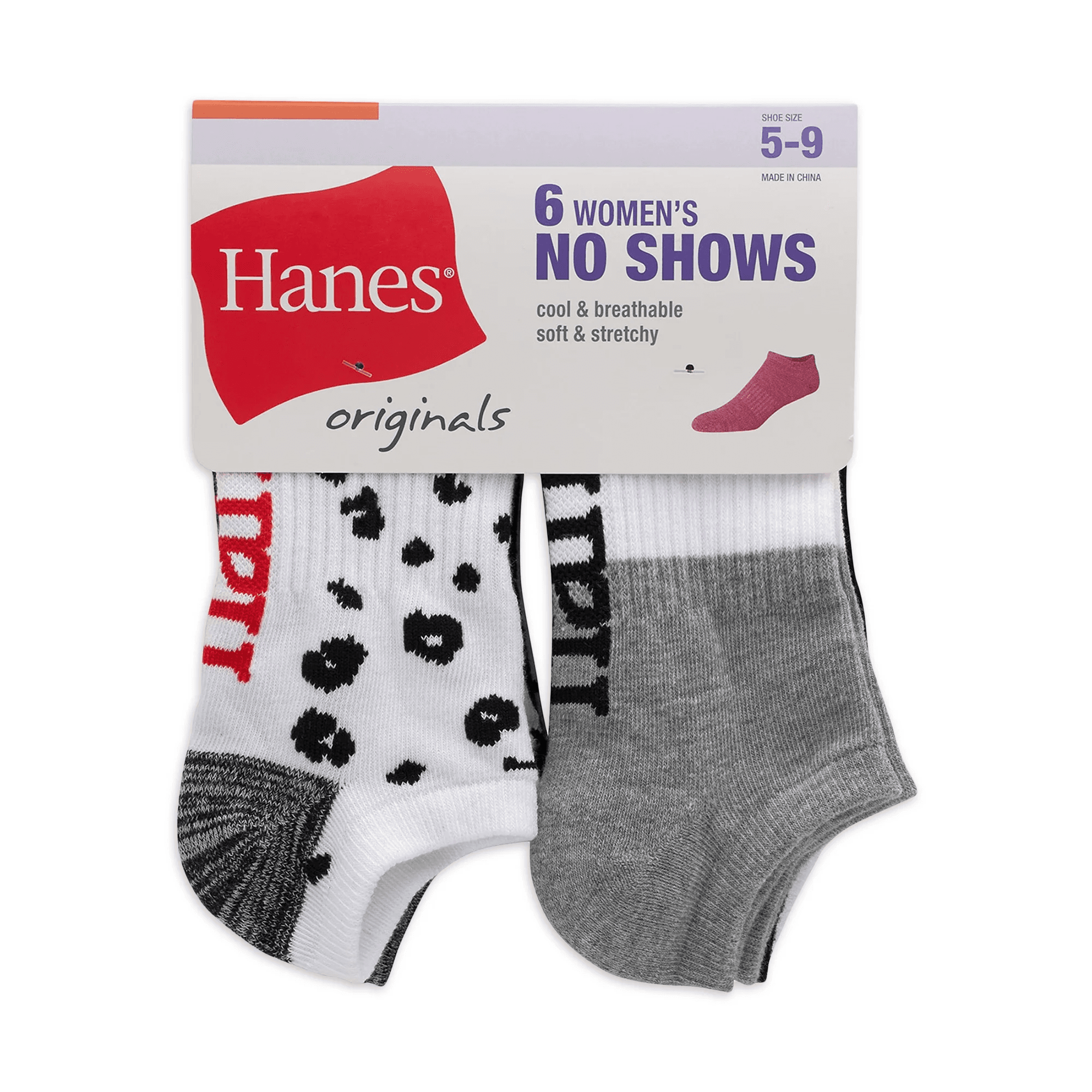 #6-H-4526 Women's 'Hanes' No Show Socks - $2.40 Per 6 Pair Pack (18 Packs) image