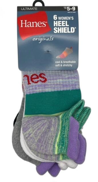 #6-H-1432 Women's 'Hanes' Heel Shield Socks - $2.40 Per 6 Pair Pack (18 Packs) image