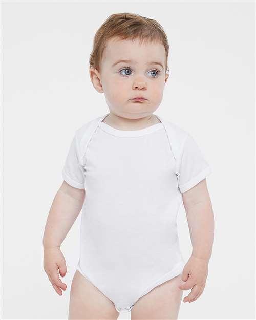 #009-4424-W RABBIT SKINS - White Infant Fine Jersey Bodysuit - $1.25 each (36 pieces) image