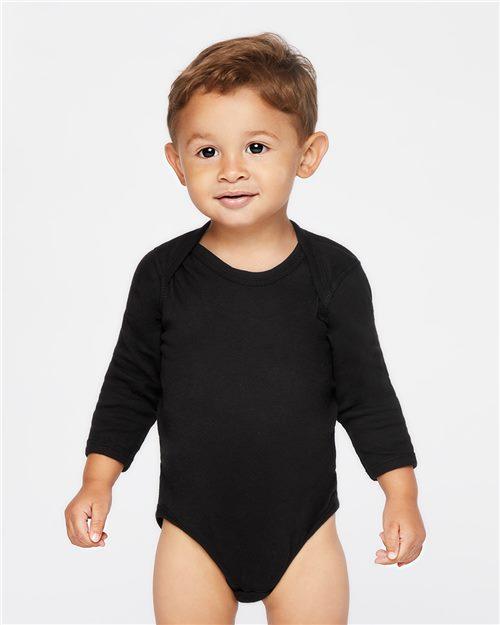 #009-4411 RABBIT SKINS - Infant Long Sleeve Baby Rib Bodysuit - $1.25 each (36 pieces) image