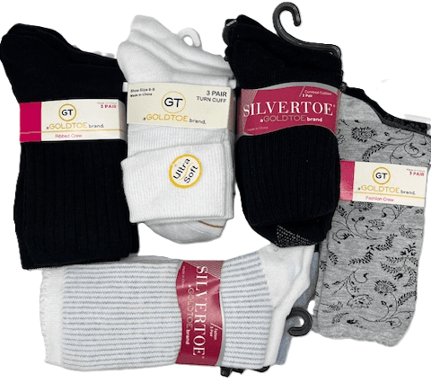 #6-GT-ASST-3 Women's 'Famous Maker' Assorted Socks - $1.50 Per 3 Pair Pack (20 Packs) image