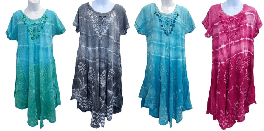 #575-222 Tie Dye Umbrella Sundress - O/S - $5.90 each (6 Pieces) image