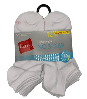 #6-H-2867 Women's 'Hanes' No Show Socks - $4.00 Per 12 Pair Pack (6 Packs) image