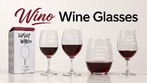 Lushy Wino Laser-Etched Novelty Wine Glasses | New Overstock Manifested Truckload image