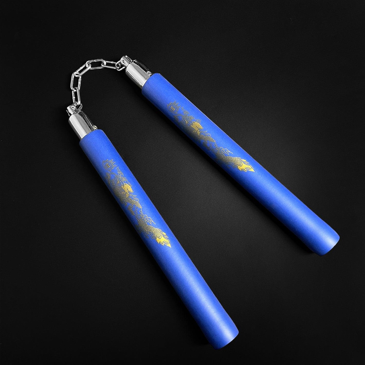12" Foam Nunchaku with Blue Dragon image