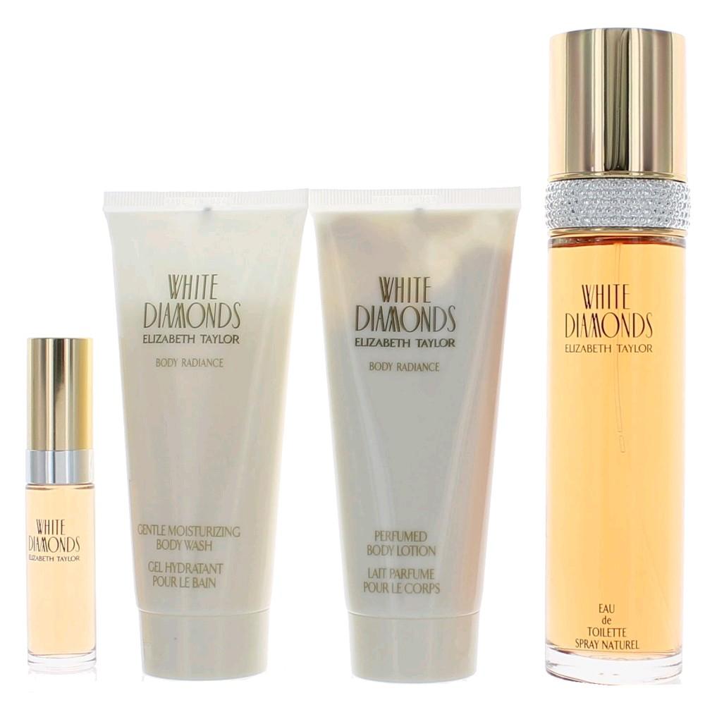 White Diamonds by Elizabeth Taylor, 4 Piece Gift Set for Women with 3.4 oz image