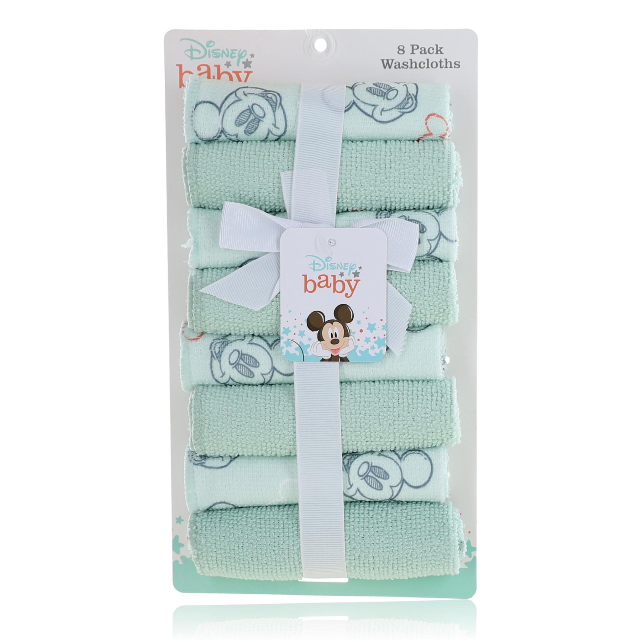 Mickey Mouse Washcloth Set by Disney, 8 Pack for Babies - Pastel image