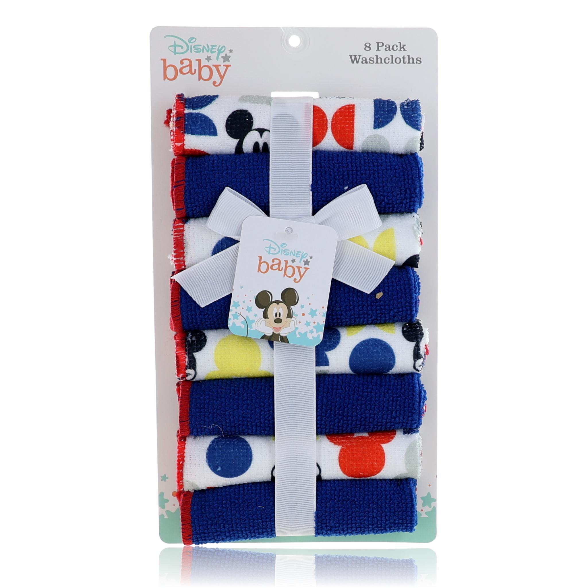 Mickey Mouse Washcloths by Disney, 8 pack for Baby - Bright image